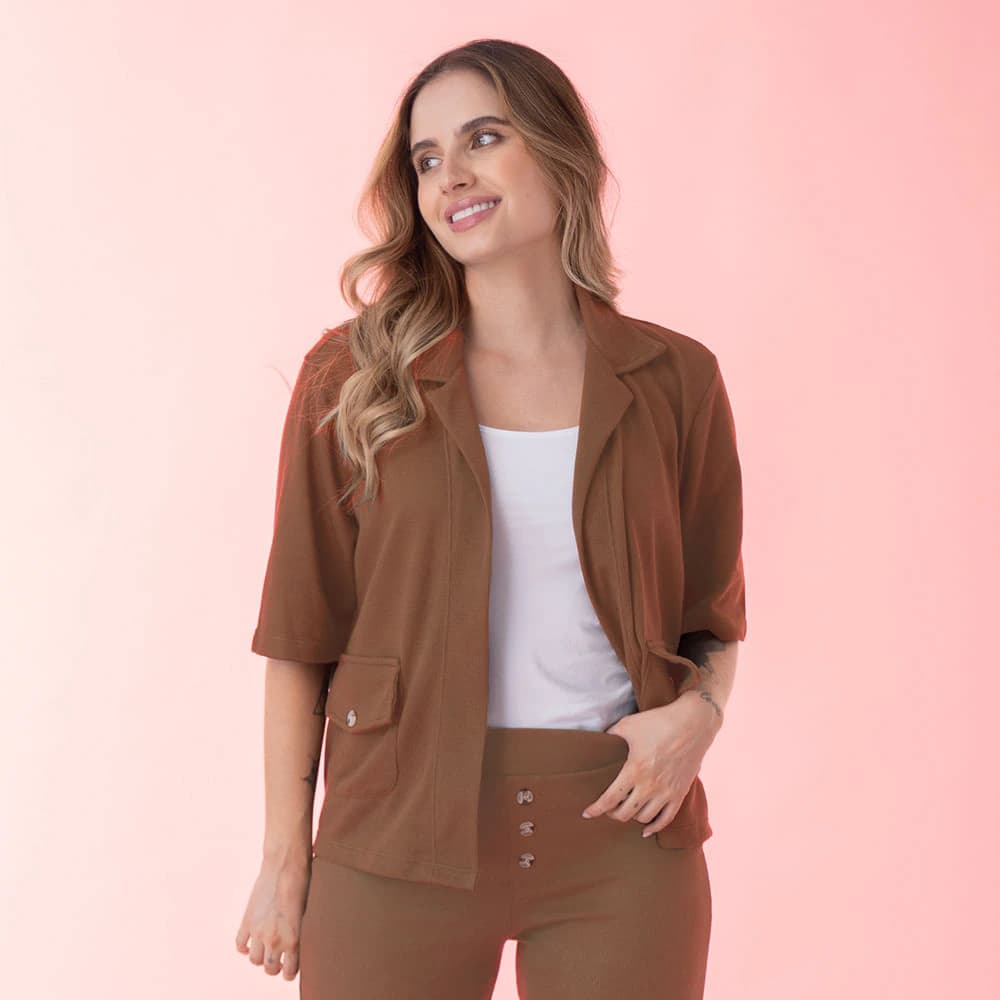 Chaqueta Manga Corta Verde Militar - imagen 1