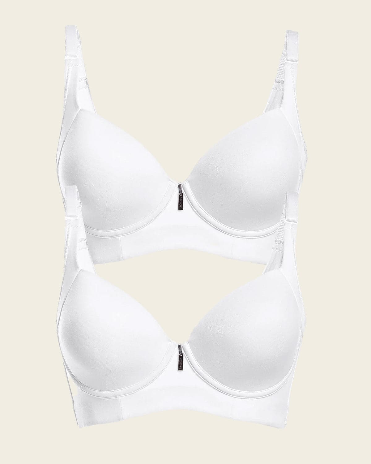2-Pack High Profile Back Smoothing Bras with Soft Full Coverage Cups