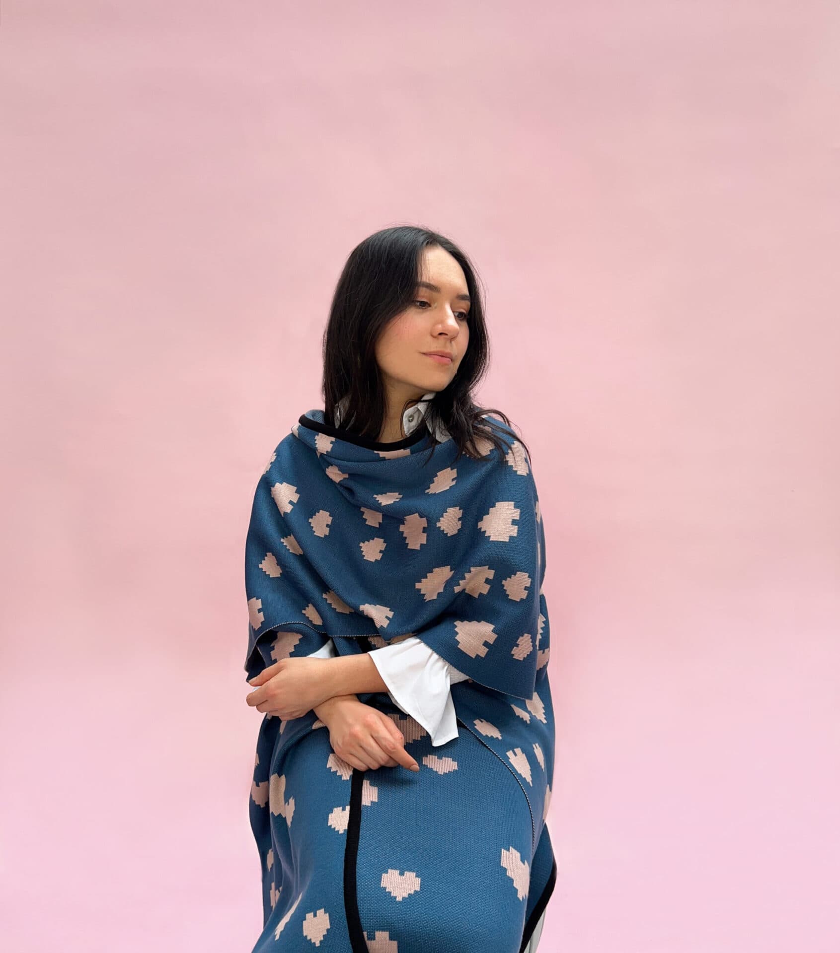 Poncho Cuore Azul