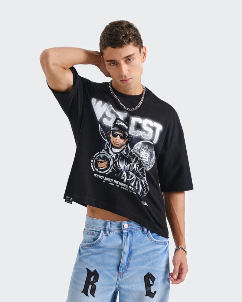 Camiseta Negra Boxy Eazy - imagen 4