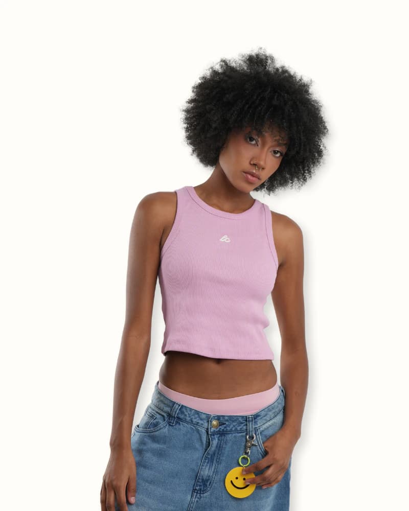 Rib Tank Top - Rosado