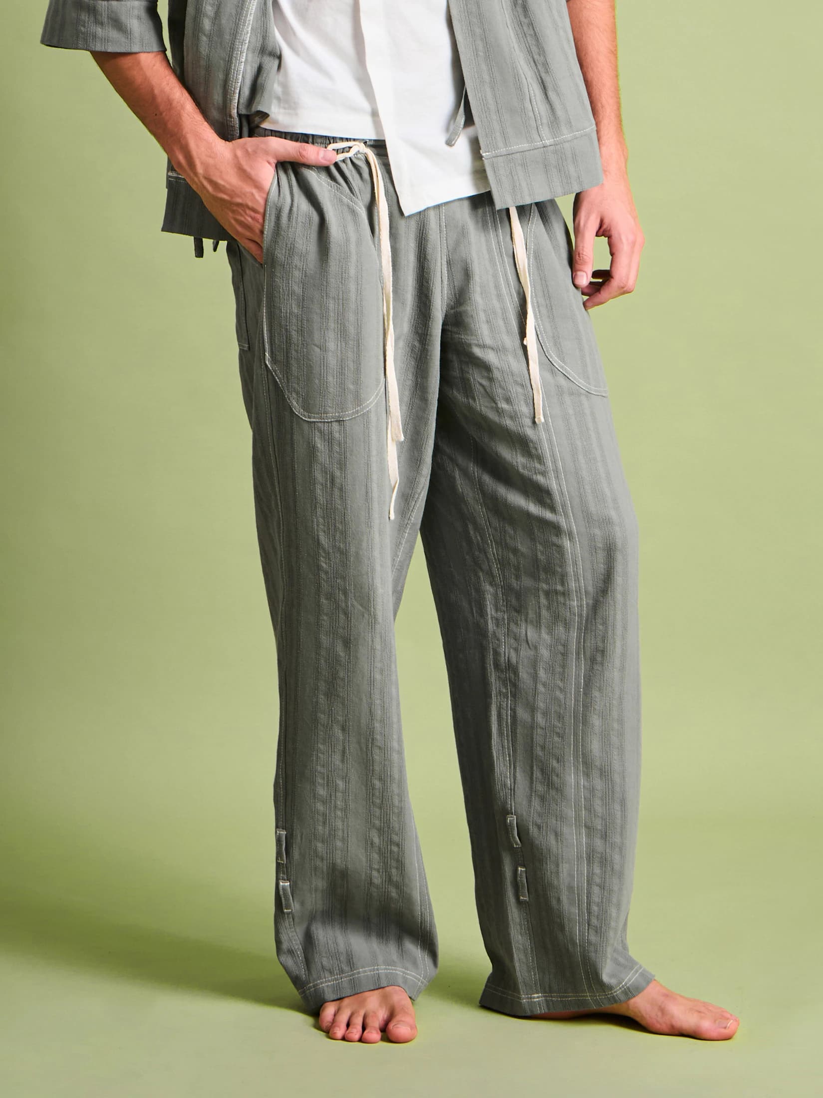 Pantalón Verde Olivo en Algodón - imagen 4