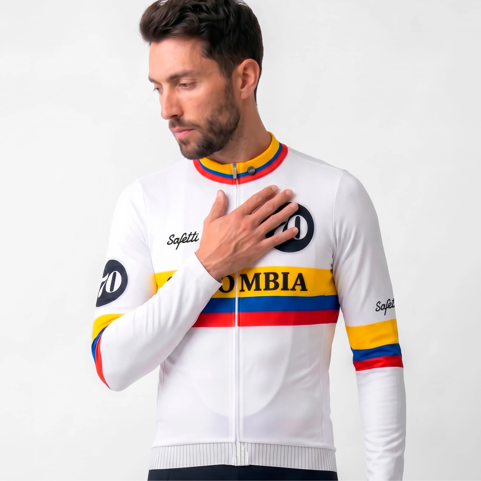 CAMISA CICLISMO MANGA LARGA COLOMBIA COCHISE 70 PARA HOMBRE - imagen 3