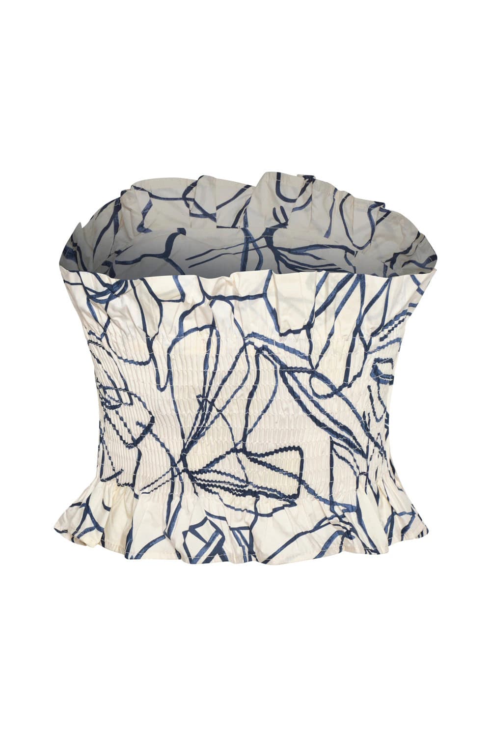 Crop top chiara ivory navy - imagen 3
