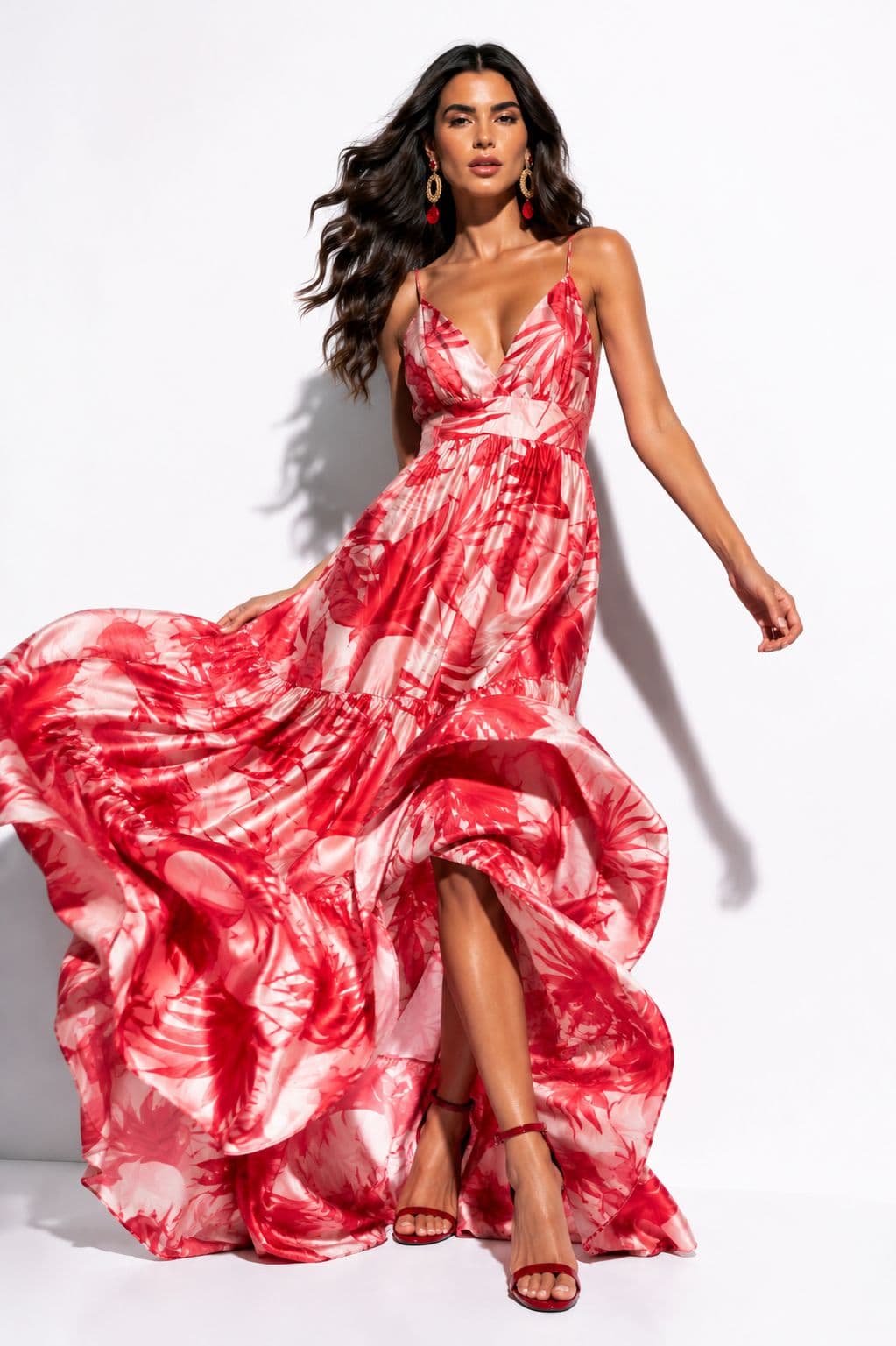 Vestido Rinchi Estampado Flores Rojas - imagen 2