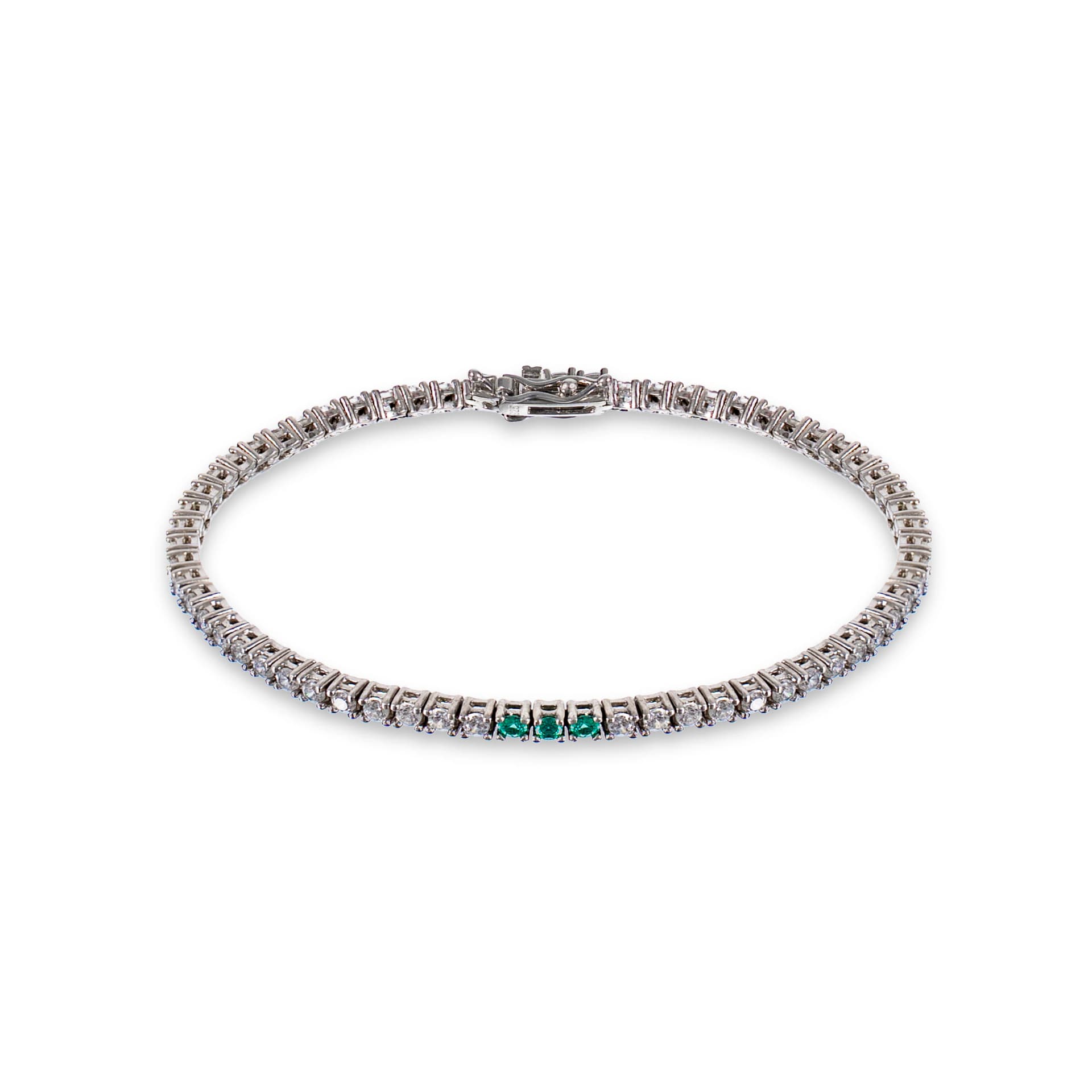 THE TRACE THREE | PULSERA EN PLATA 925 CON TRES ESMERALDAS - imagen 4