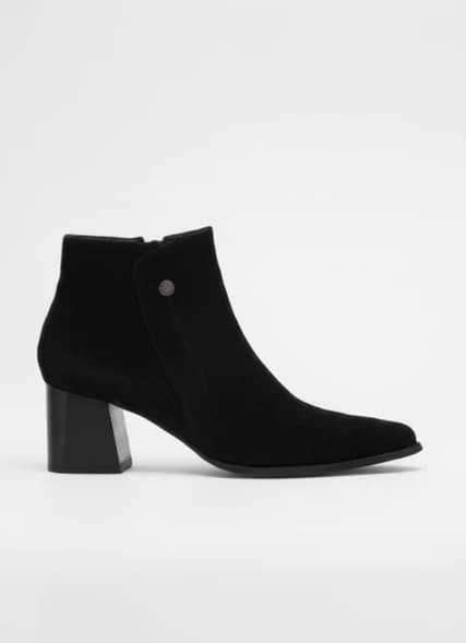 Botin Lihana Cuero Ante Negro - imagen 1