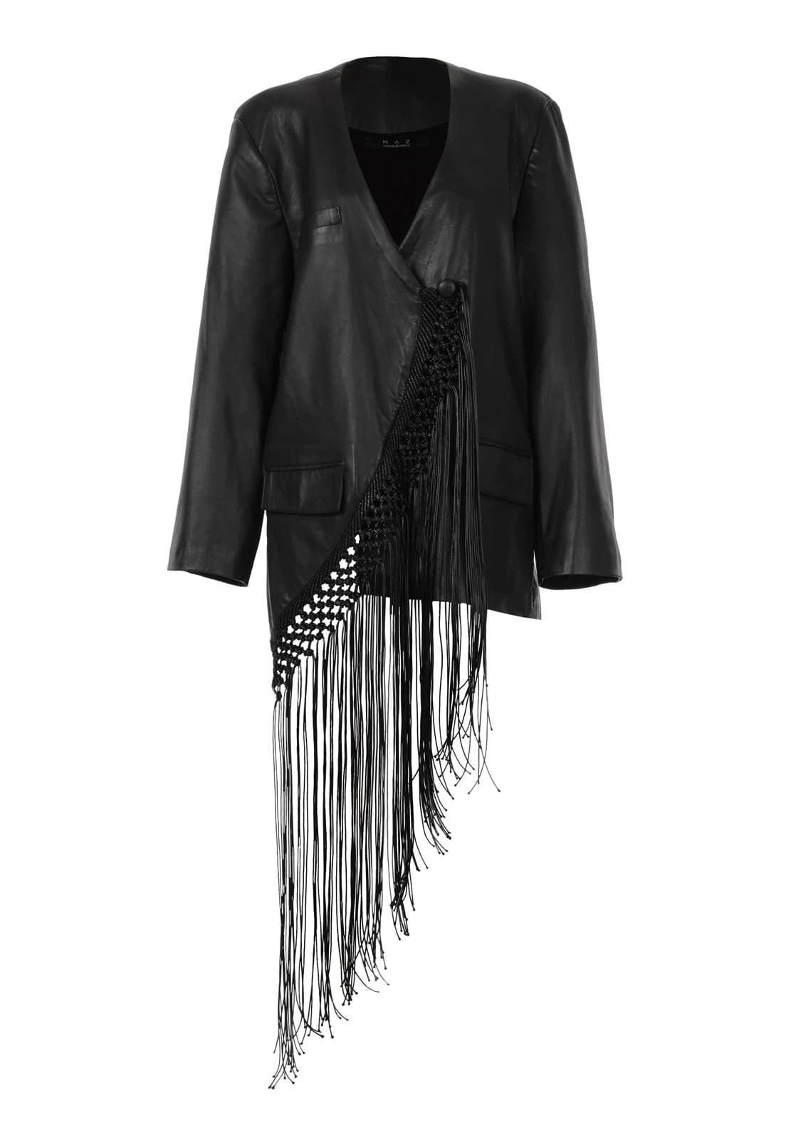 MACRAME LEATHER BLAZER - imagen 1