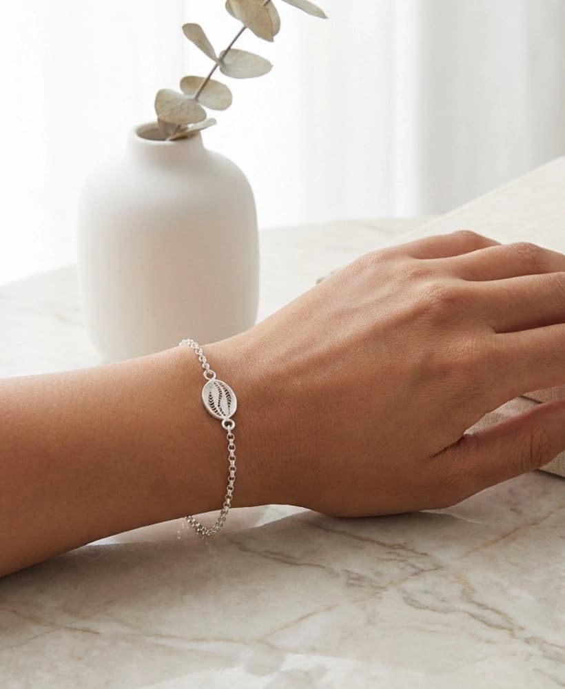 Pulsera grano de cafe en plata ley 950 Filigrana - imagen 2