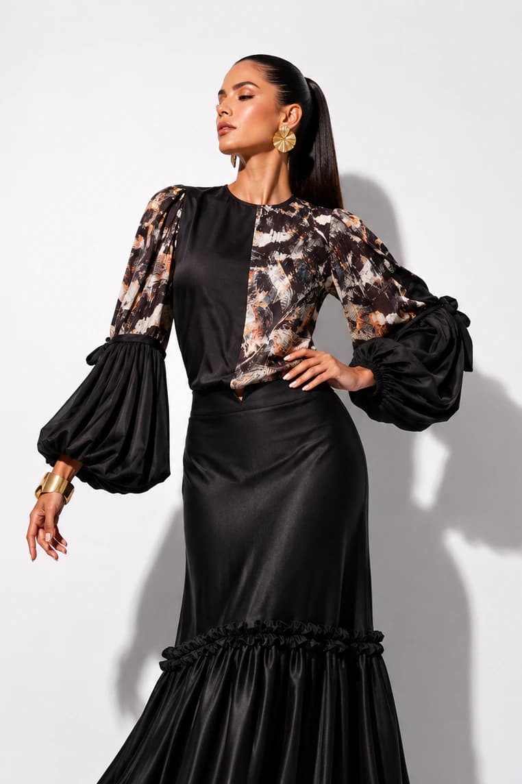 Blusa Cantor Feathers Negro - imagen 1