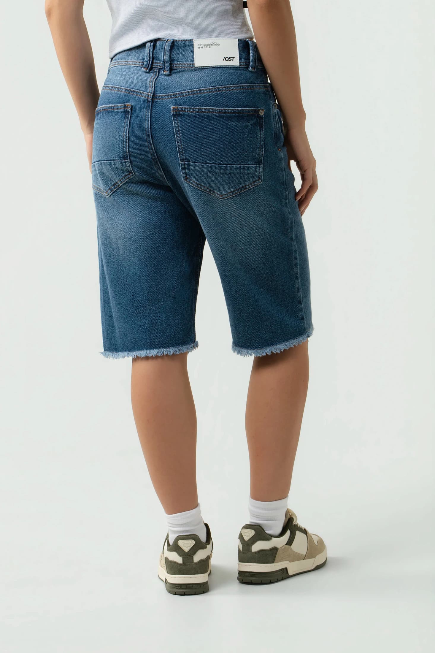 Bermuda Denim QST Raw Edge - Azul Medio - imagen 11
