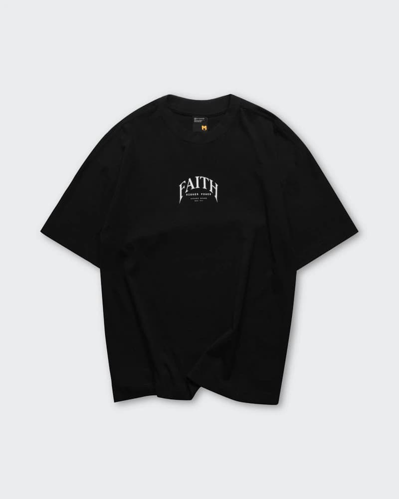 Camiseta Negra Oversize Eternal Faith - imagen 5