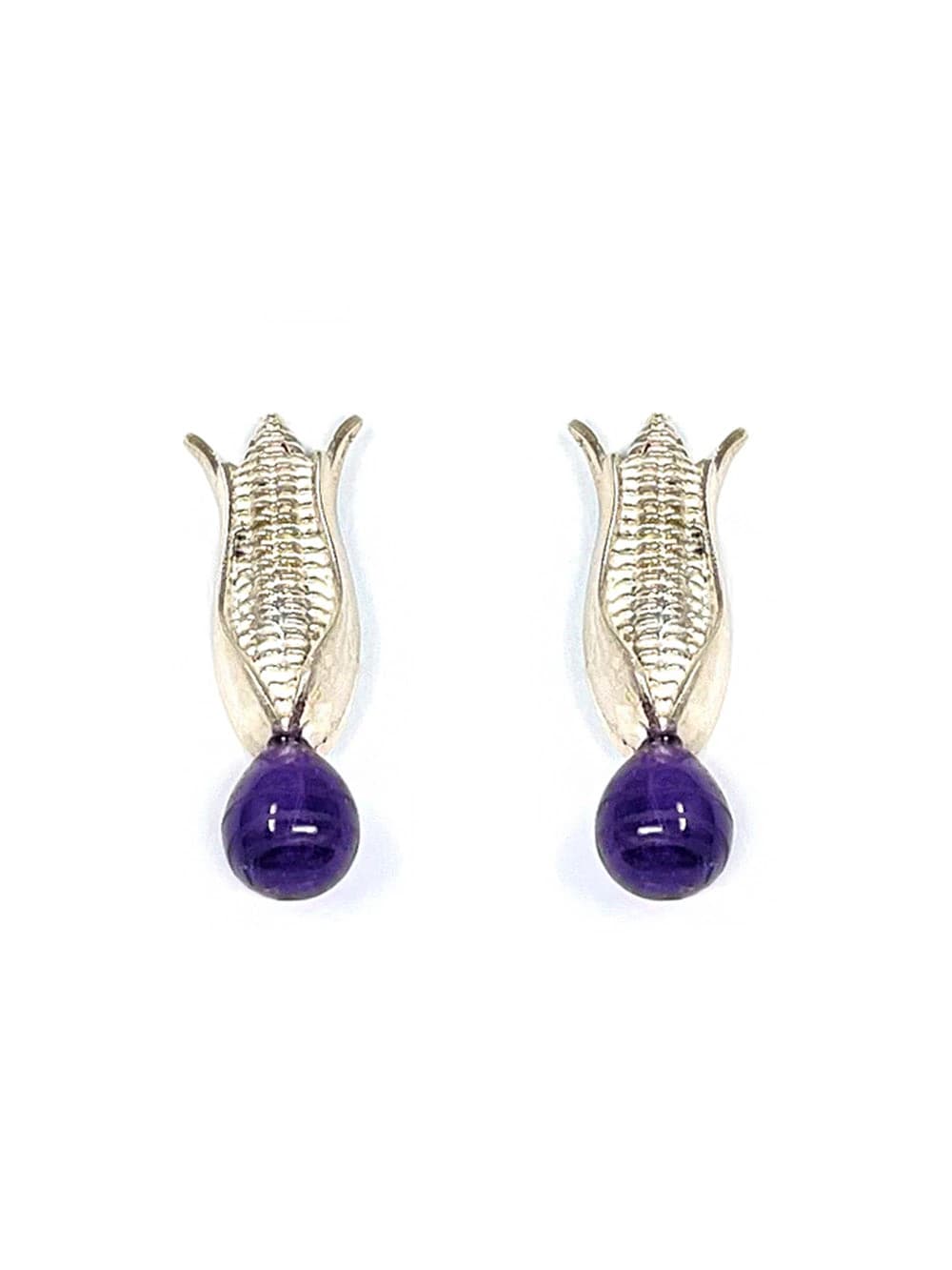 Aretes Mazorca en plata y amatista - imagen 1