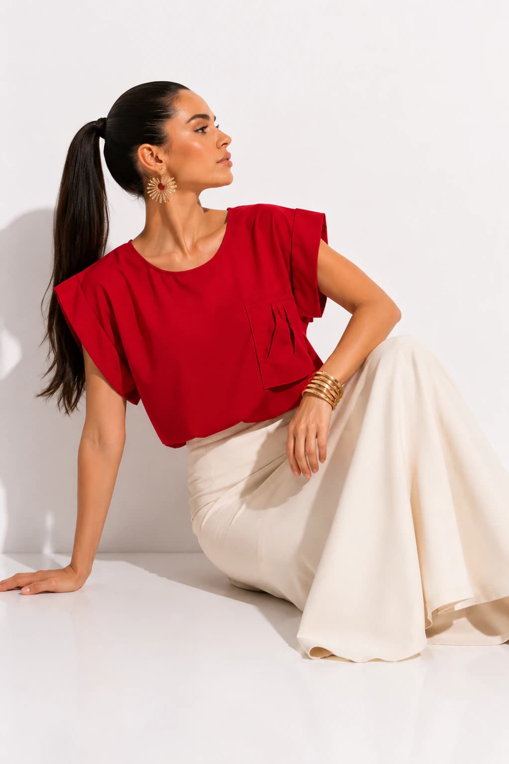 Blusa Felicidad Rojo U - imagen 3