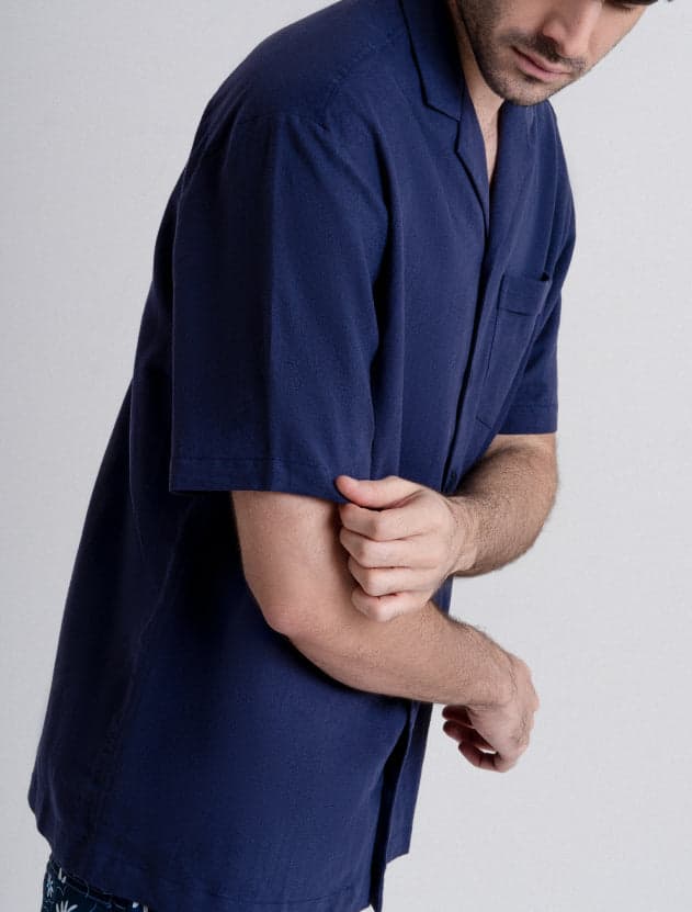 Portofino Dark Navy Lino / Algodón  - Camisa - imagen 4