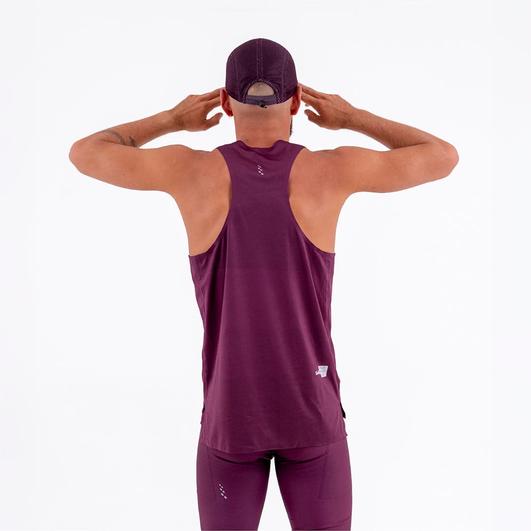 CAMISETA RUNNING MANGA SISA LEVIT CIRUELA PARA HOMBRE - imagen 2