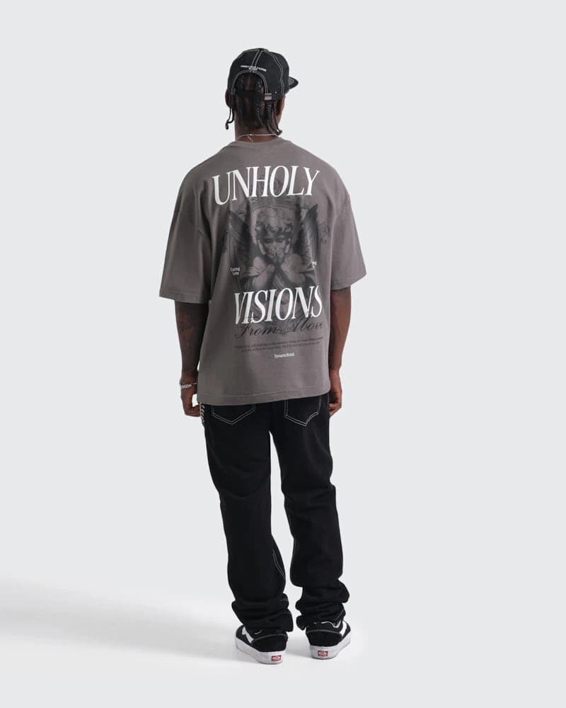 Camiseta Gris Oversize Unholy Visions - imagen 5