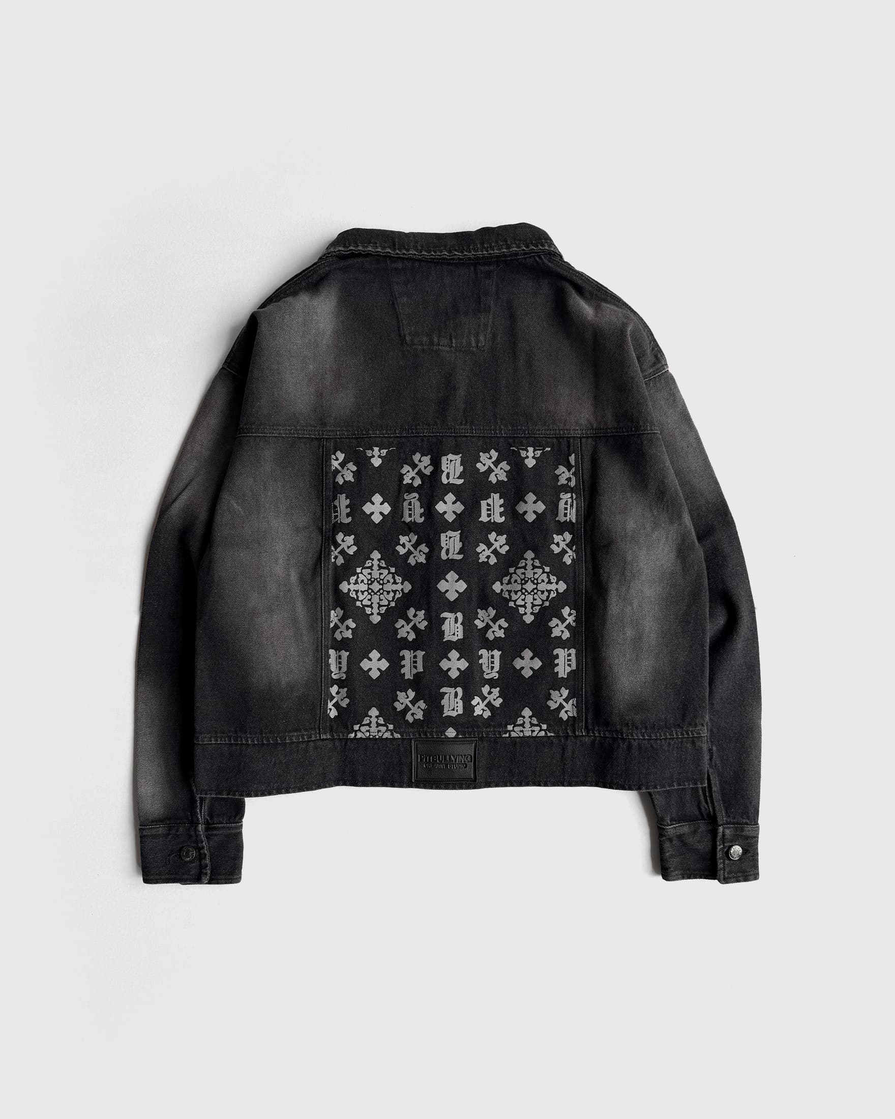 DENIM JACKET BOXY FIT MONOGRAM NEGRA - imagen 2