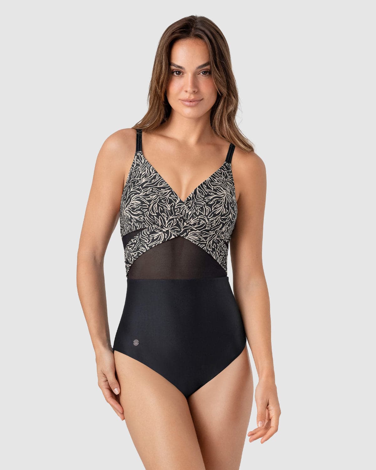 Vestido de baño con tul en abdomen