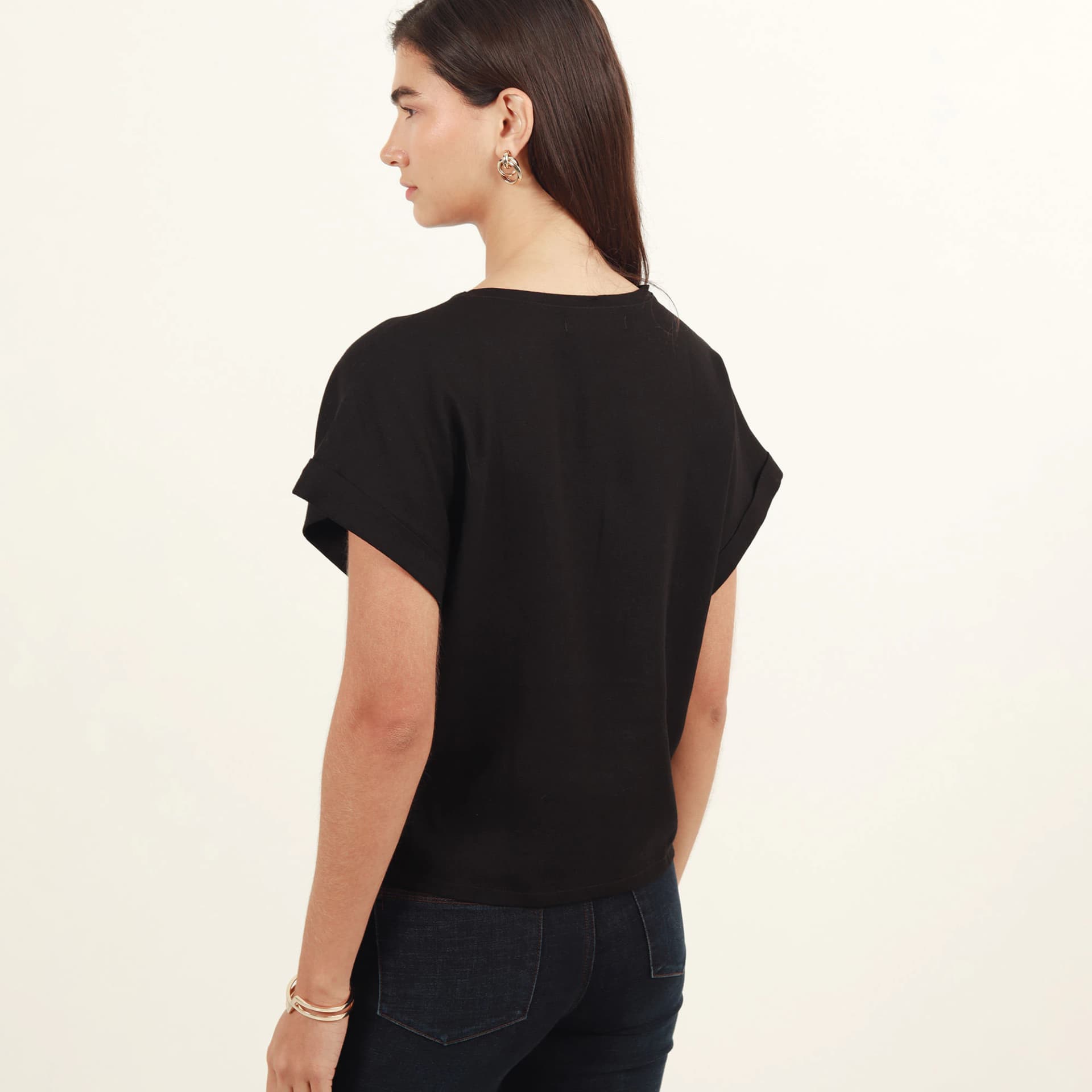Blusa cuello redondo manga corta - imagen 3