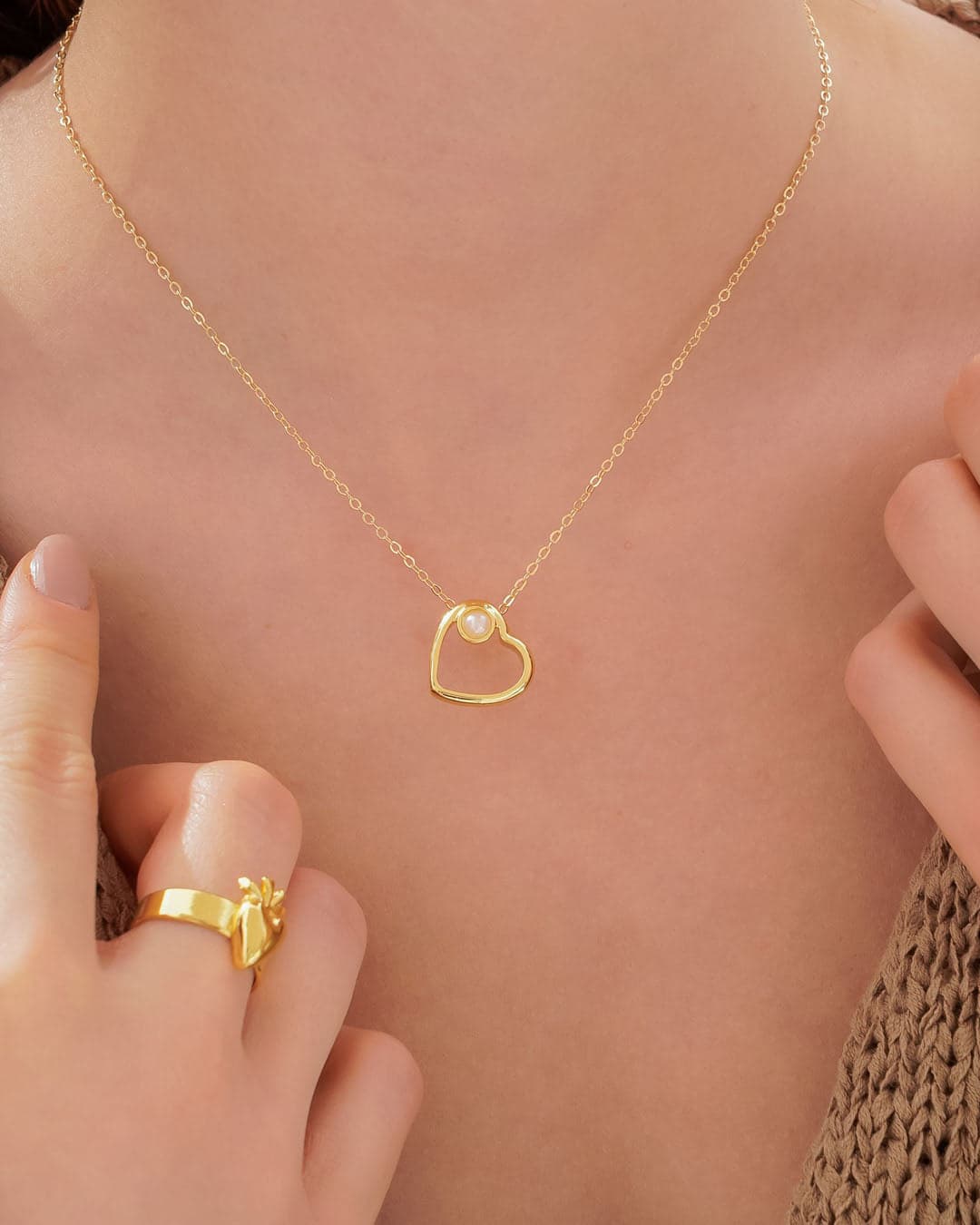 Collar Corazón Perla - imagen 1