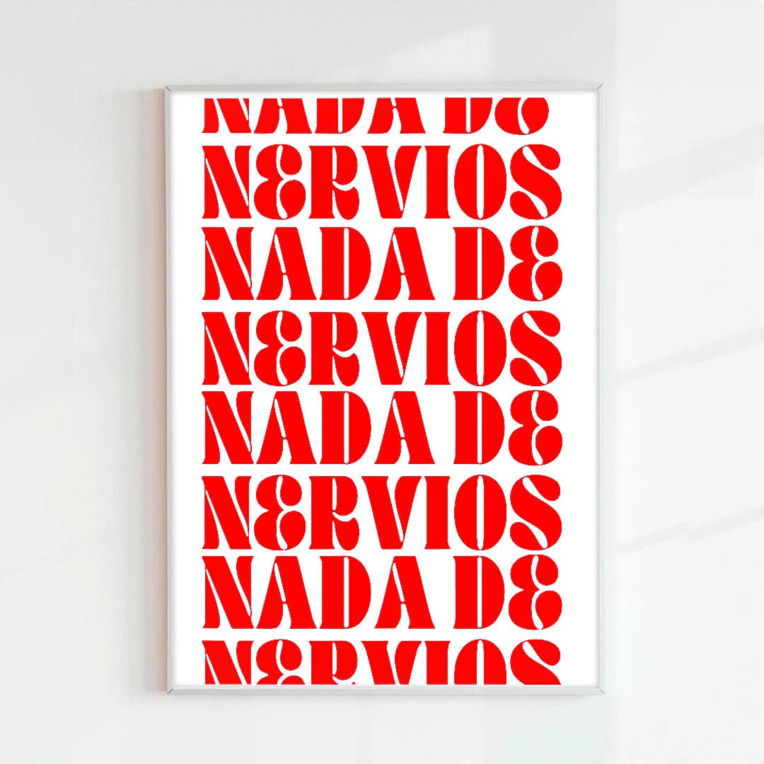 Print Nada de nervios rojo (Papel 75g) - imagen 1