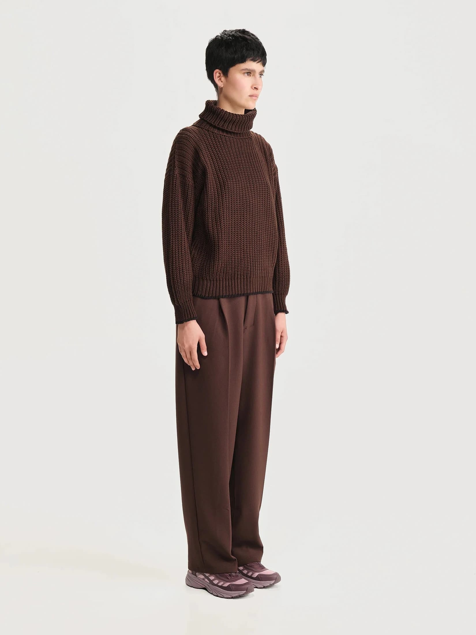 Saco Cuello Tortuga Ingles Marron Mujer - imagen 3