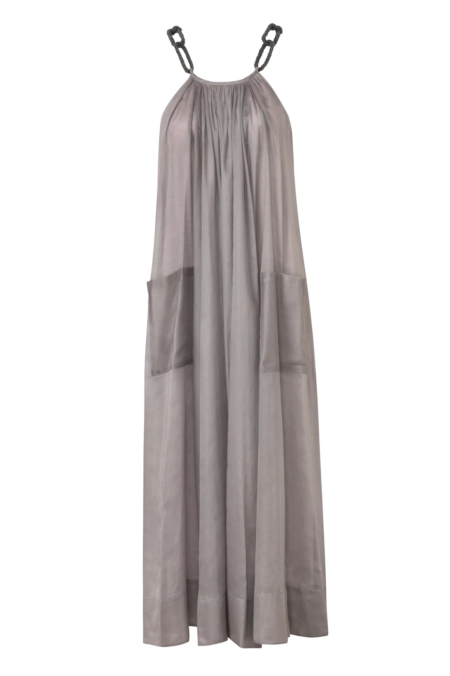 Embroidered Halter Cotton Voile Midi Dress - imagen 2