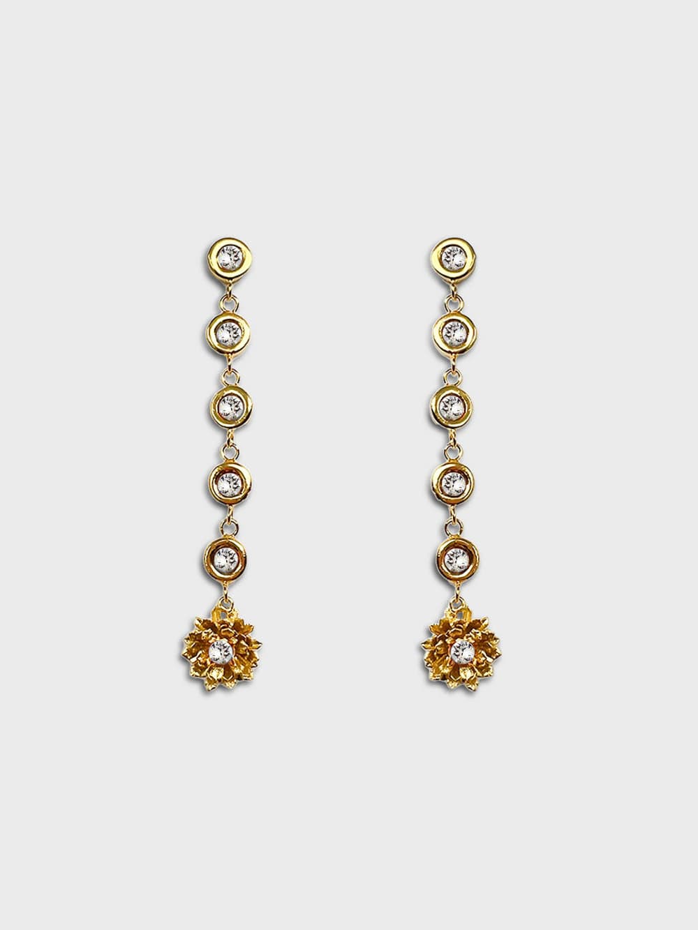 Aretes largos frailejón y cristal - imagen 1