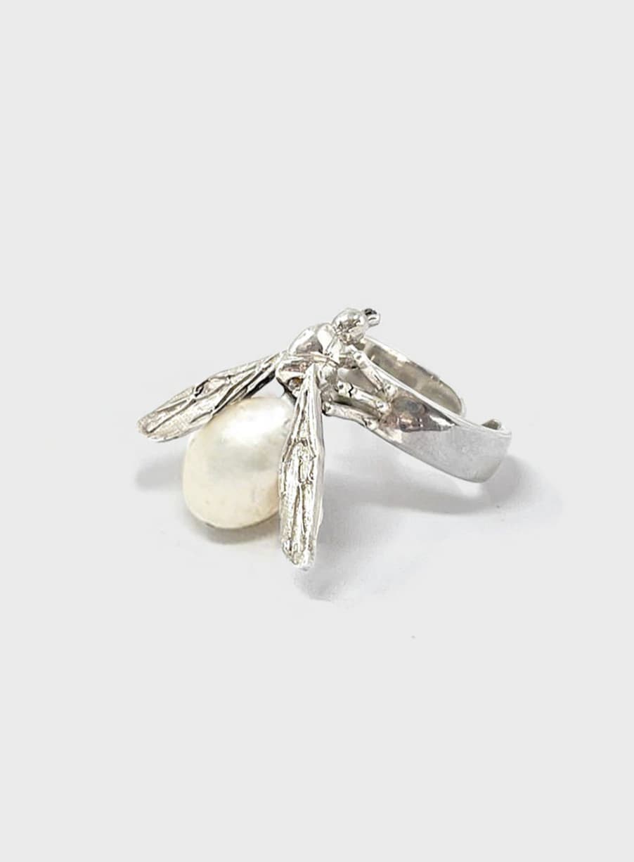 Anillo Hormiga plata y perla - imagen 1