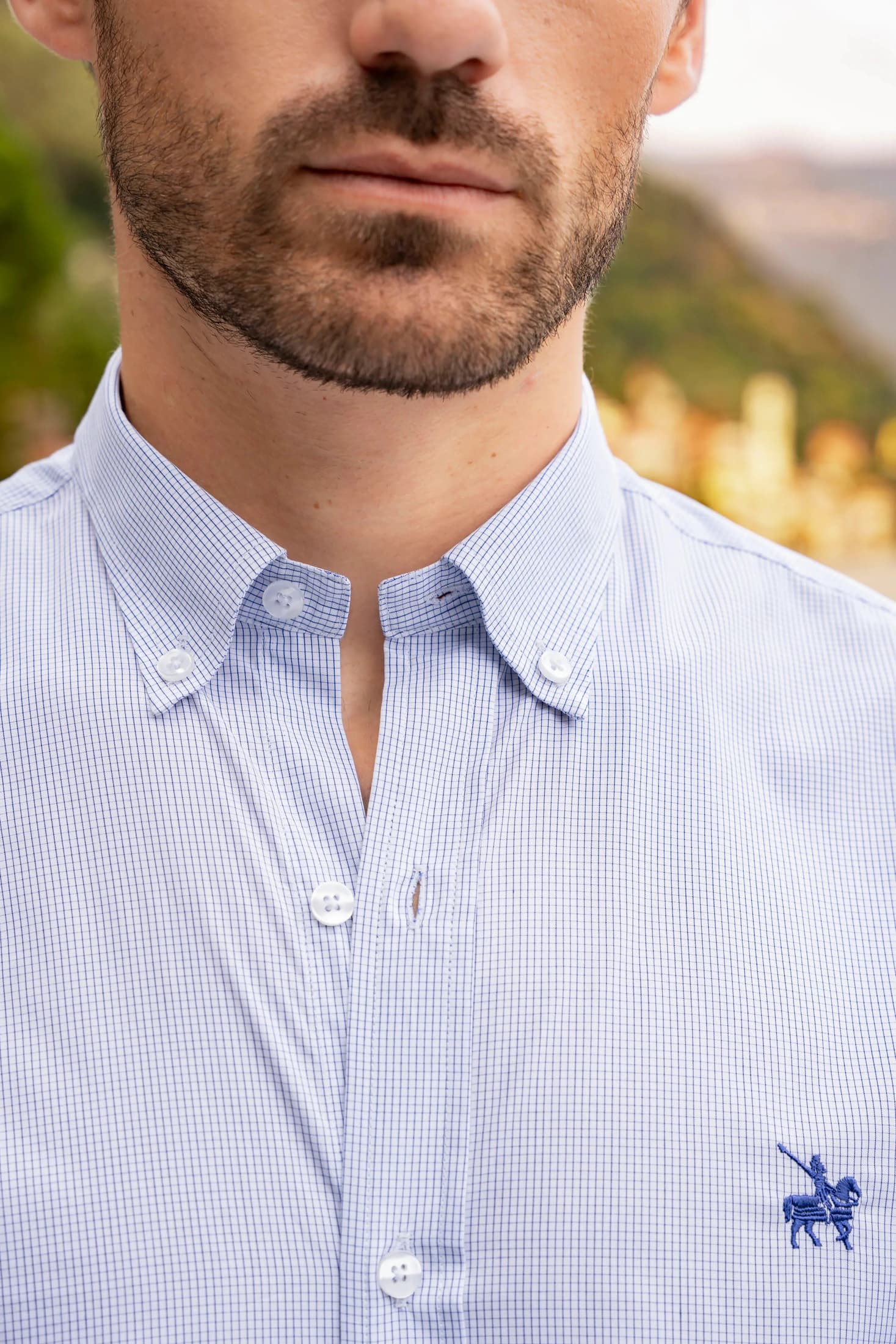 Camisa Twill Cuadros Hombre Azul medio - imagen 2
