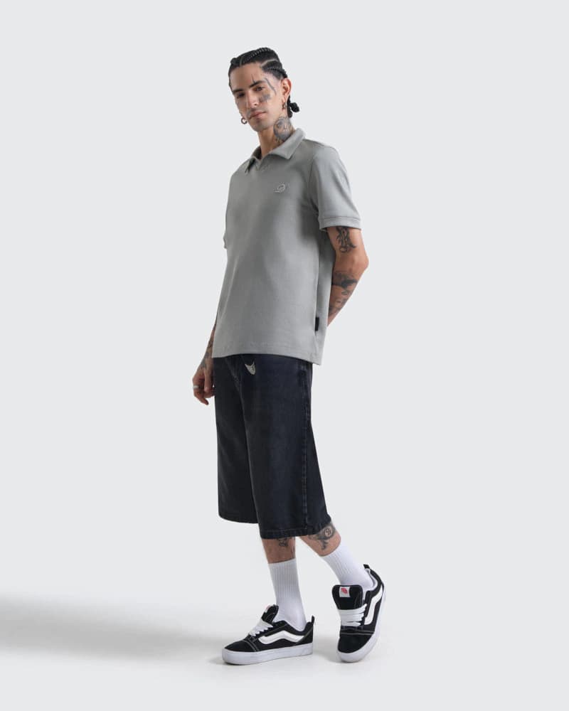 Polo Relaxed Fit Gris Cemento - imagen 8