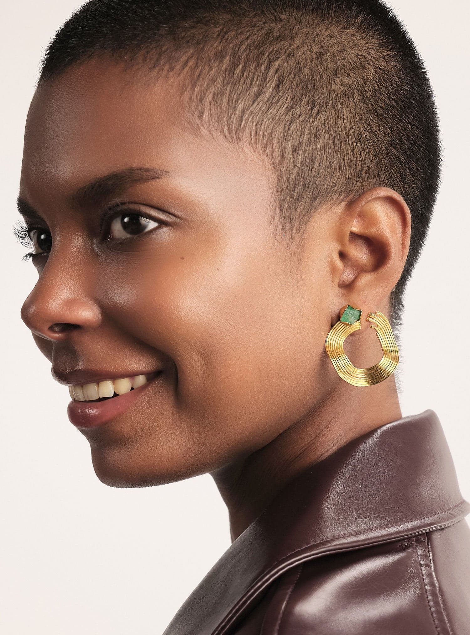 Aretes Opened Emerald Waves - imagen 2