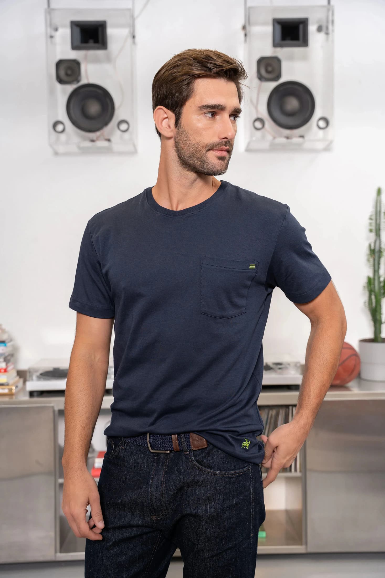 Camiseta Premium Hombre Azul Oscuro - imagen 1