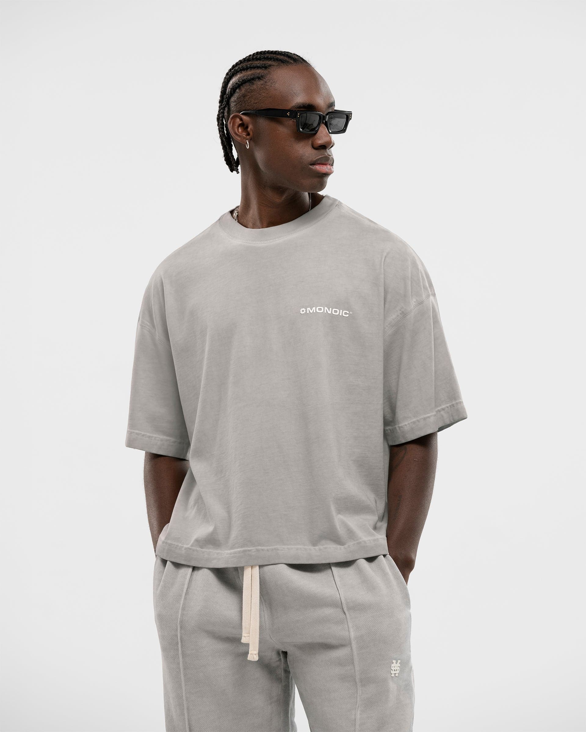 Camiseta Boxy Fit Básica V2 - Gris Desgastado - imagen 2