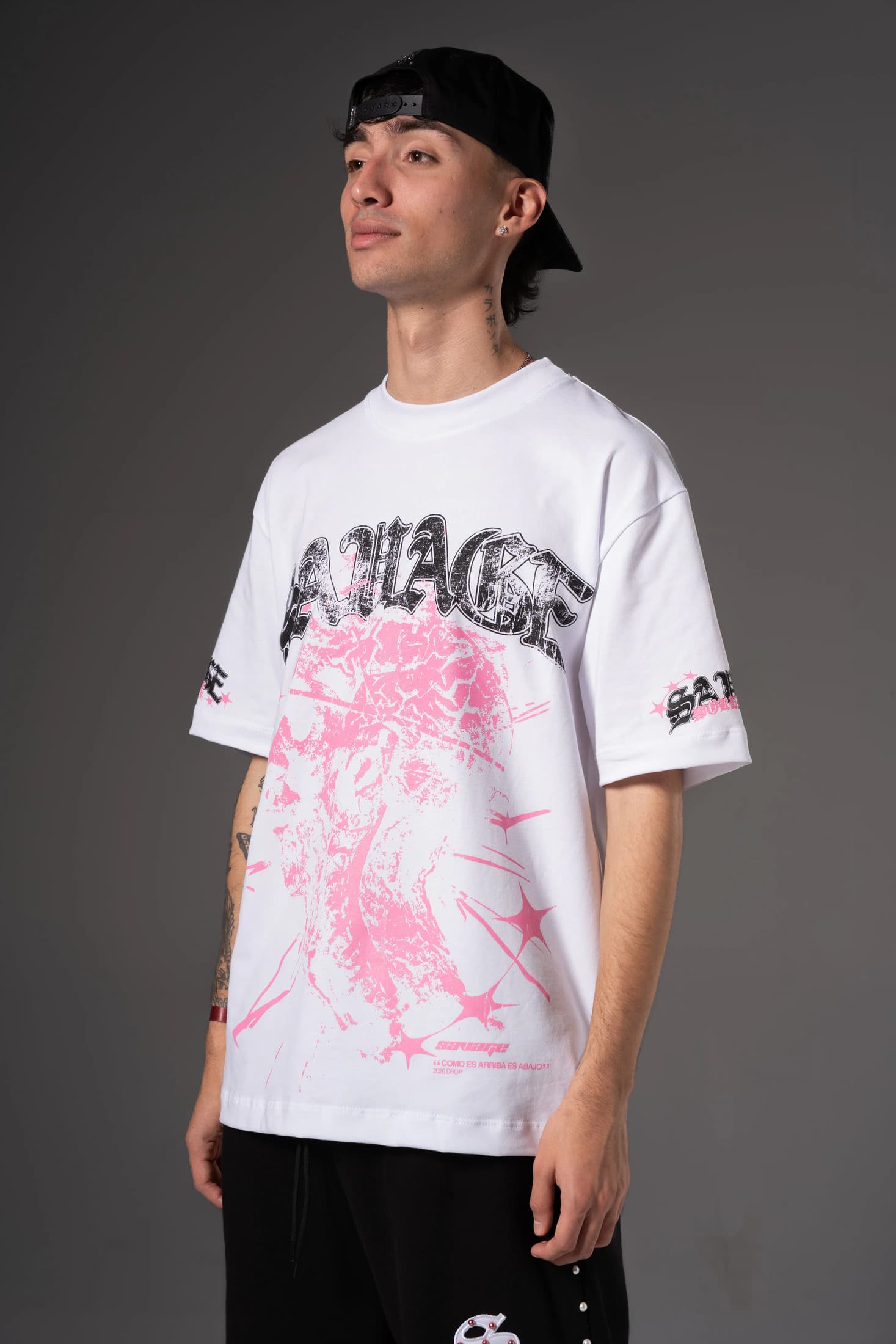 Camiseta Oversize Help rosa savage  250 gramos 14653 - imagen 2