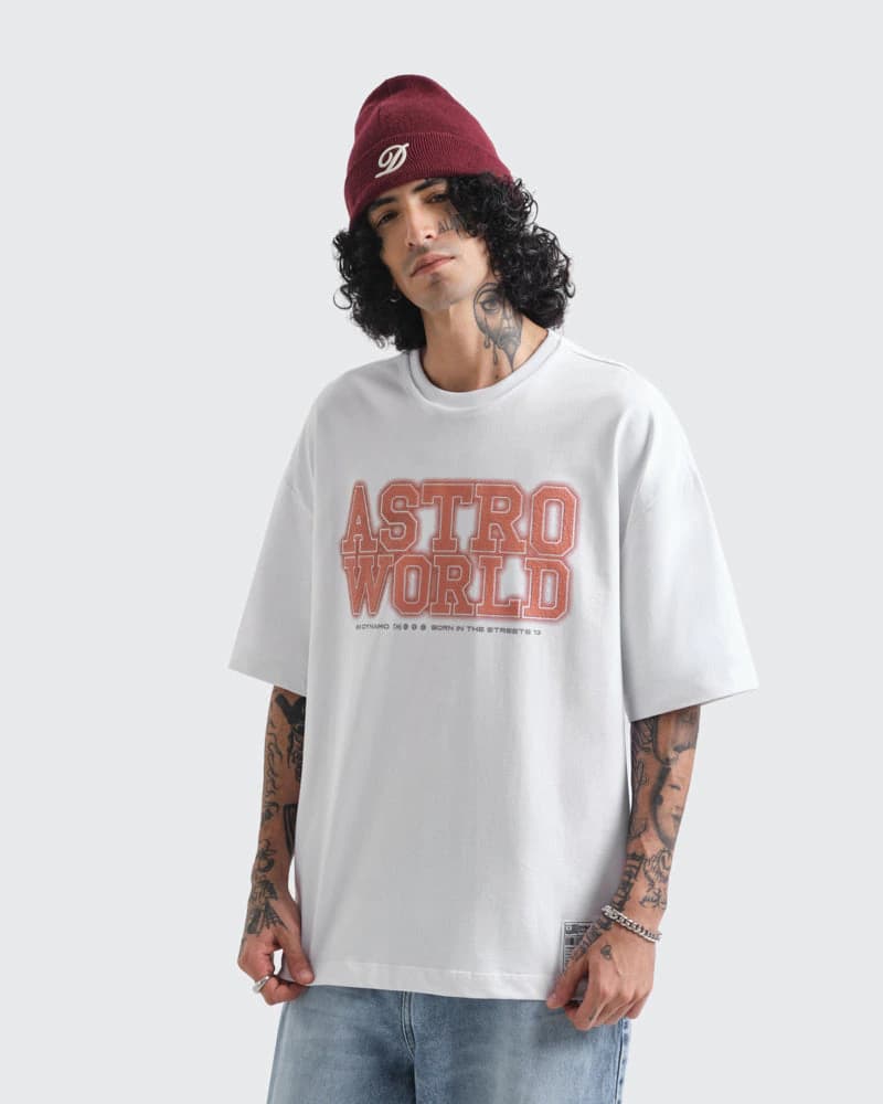 Camiseta Blanca Oversize Astro World - imagen 3
