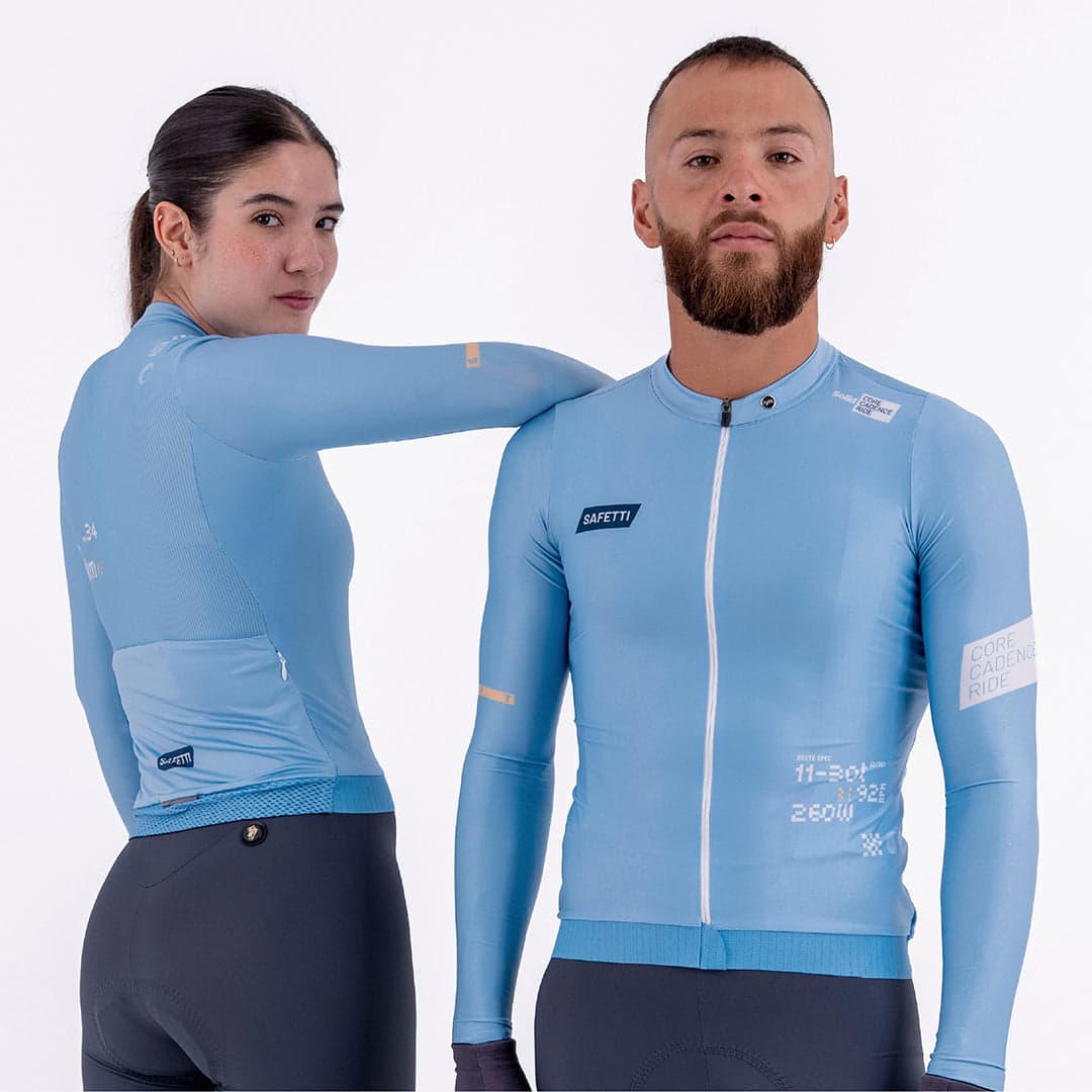 CAMISA CICLISMO MANGA LARGA SOLID BLUE AURA PARA MUJER - imagen 6