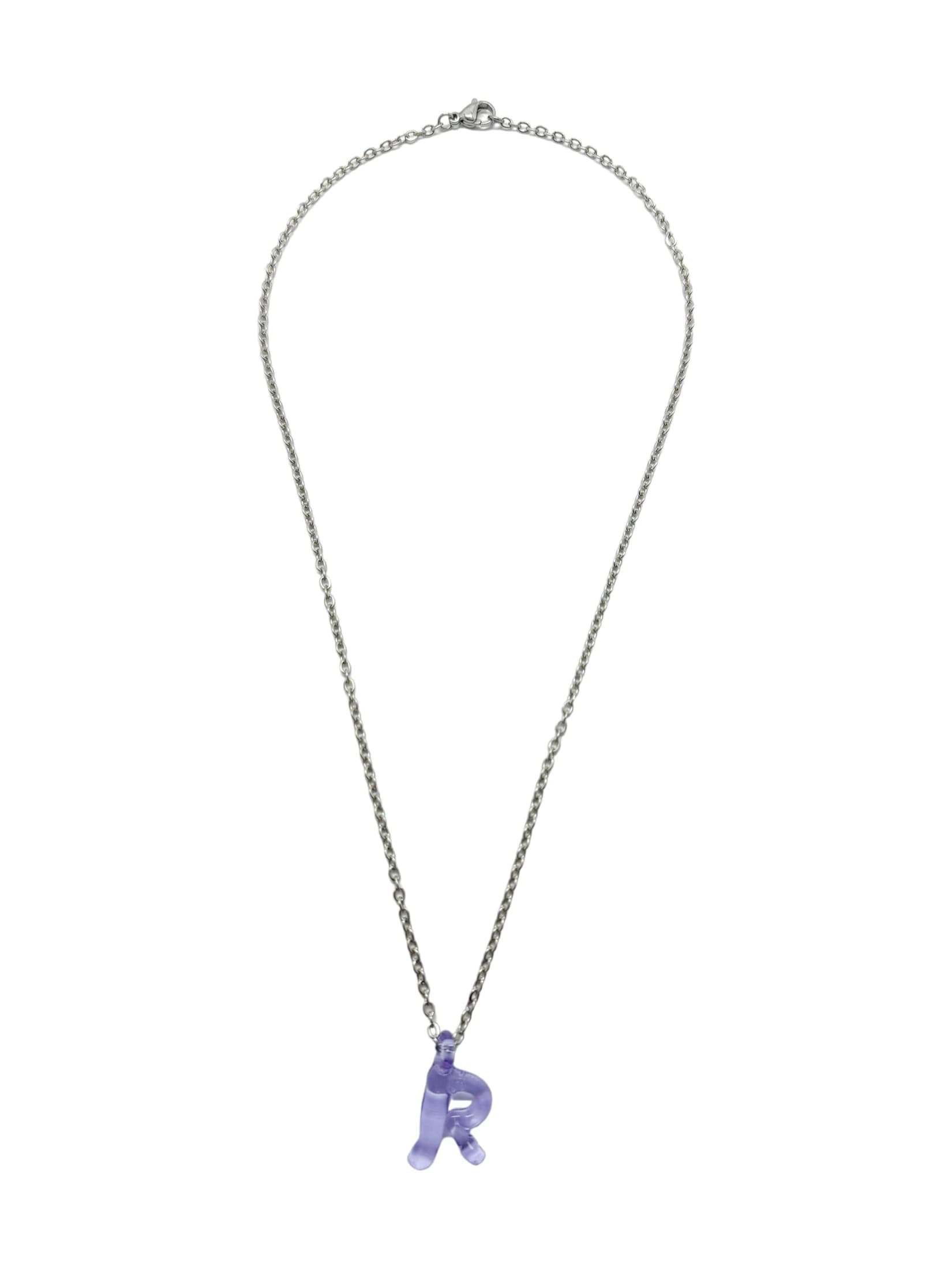 purpple glass necklace 1 letter - imagen 17