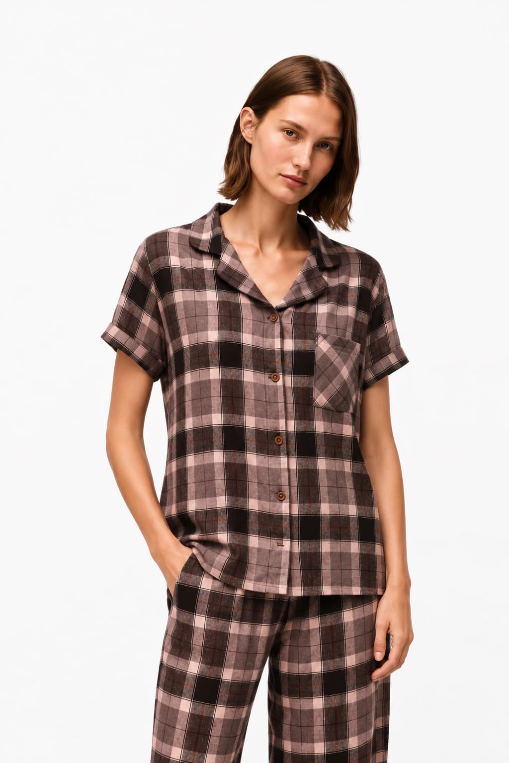 Set Pantalon New York Taupe Plaid - imagen 1