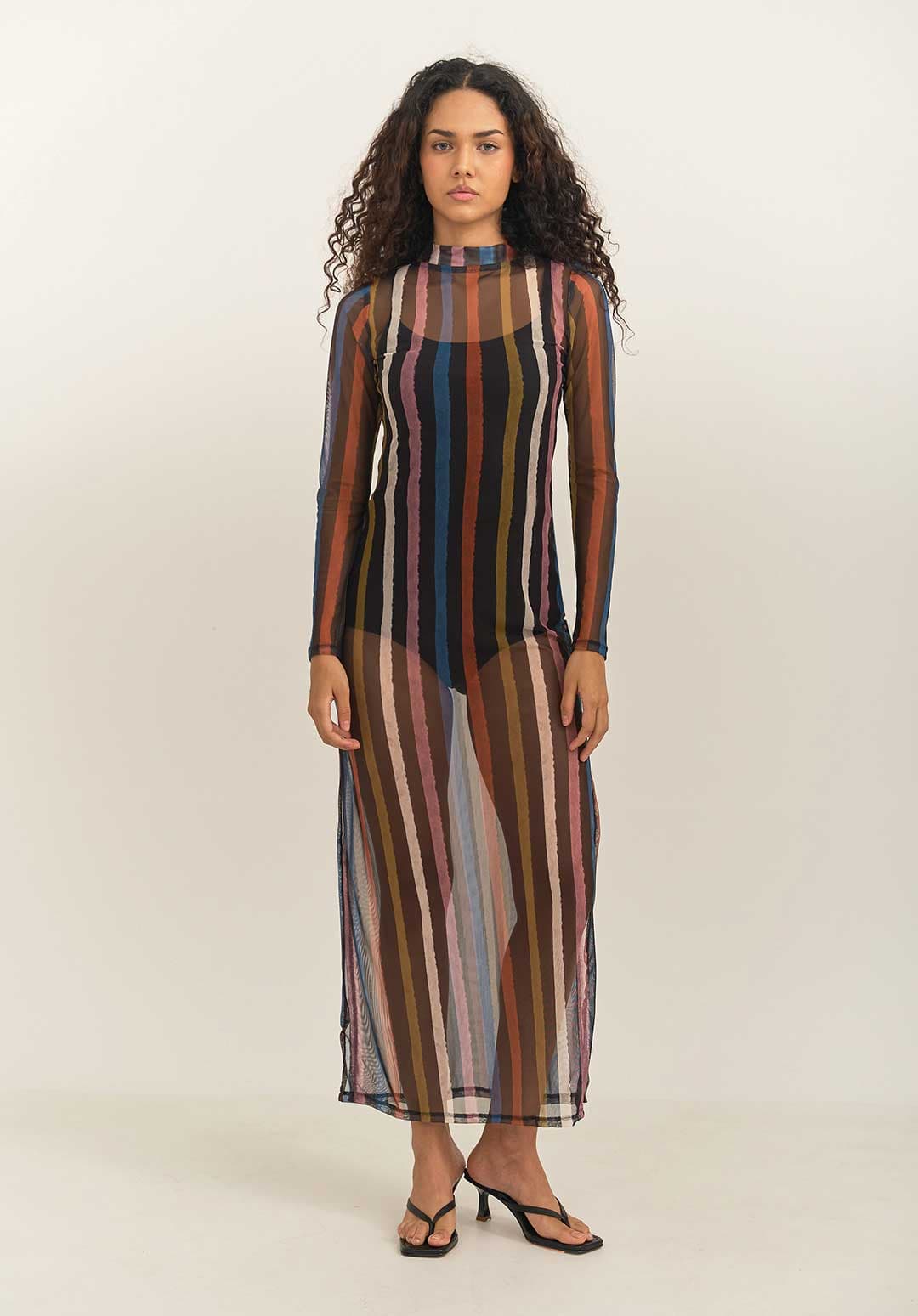 Vestido Mesh Eje Negro - imagen 1