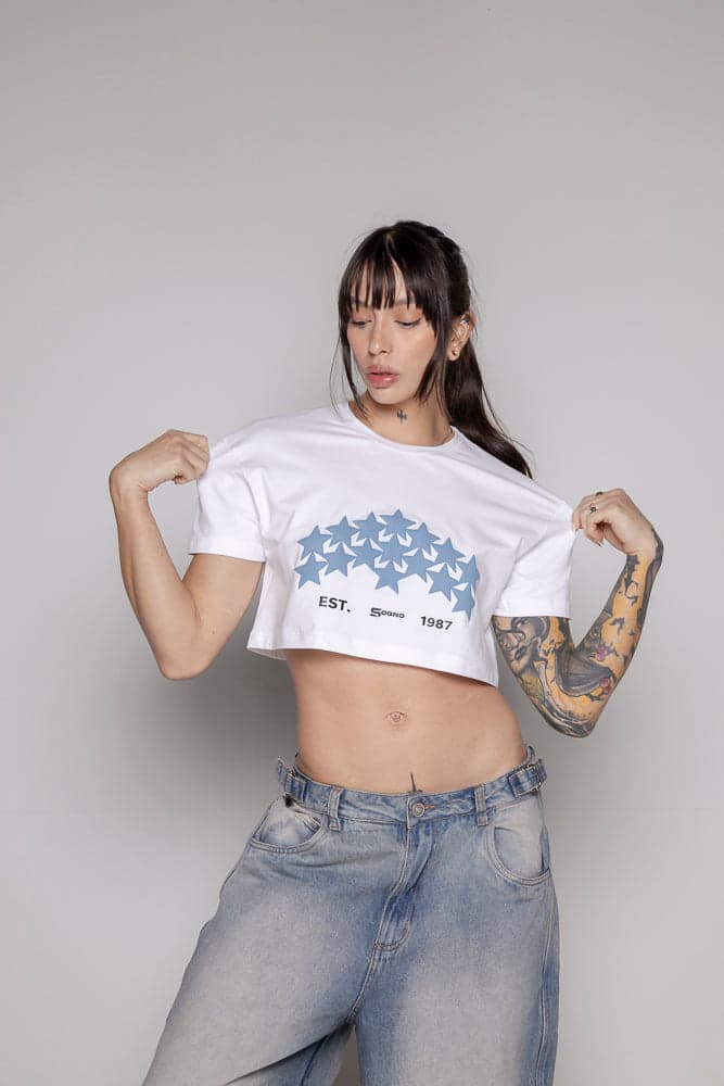 Crop-Top Courage Estrellas/Azul-Blanco - imagen 3