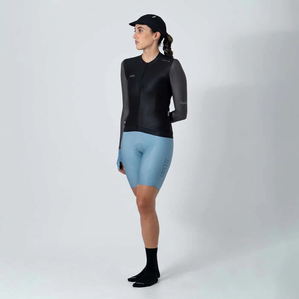 CAMISA CICLISMO MANGA LARGA NERO PARA MUJER - imagen 1