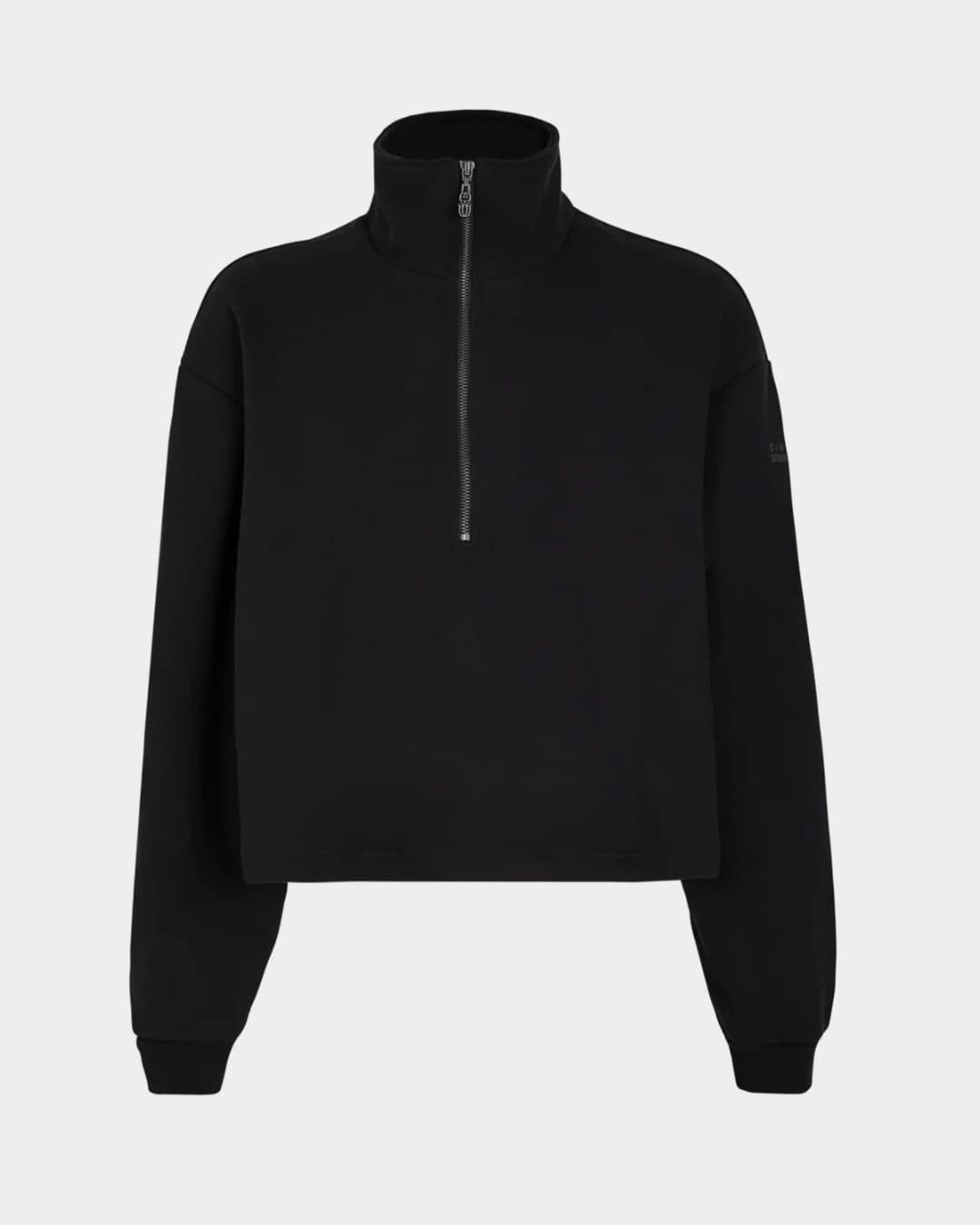 MONOGRAM HALF ZIP BLACK SWEATER - imagen 1
