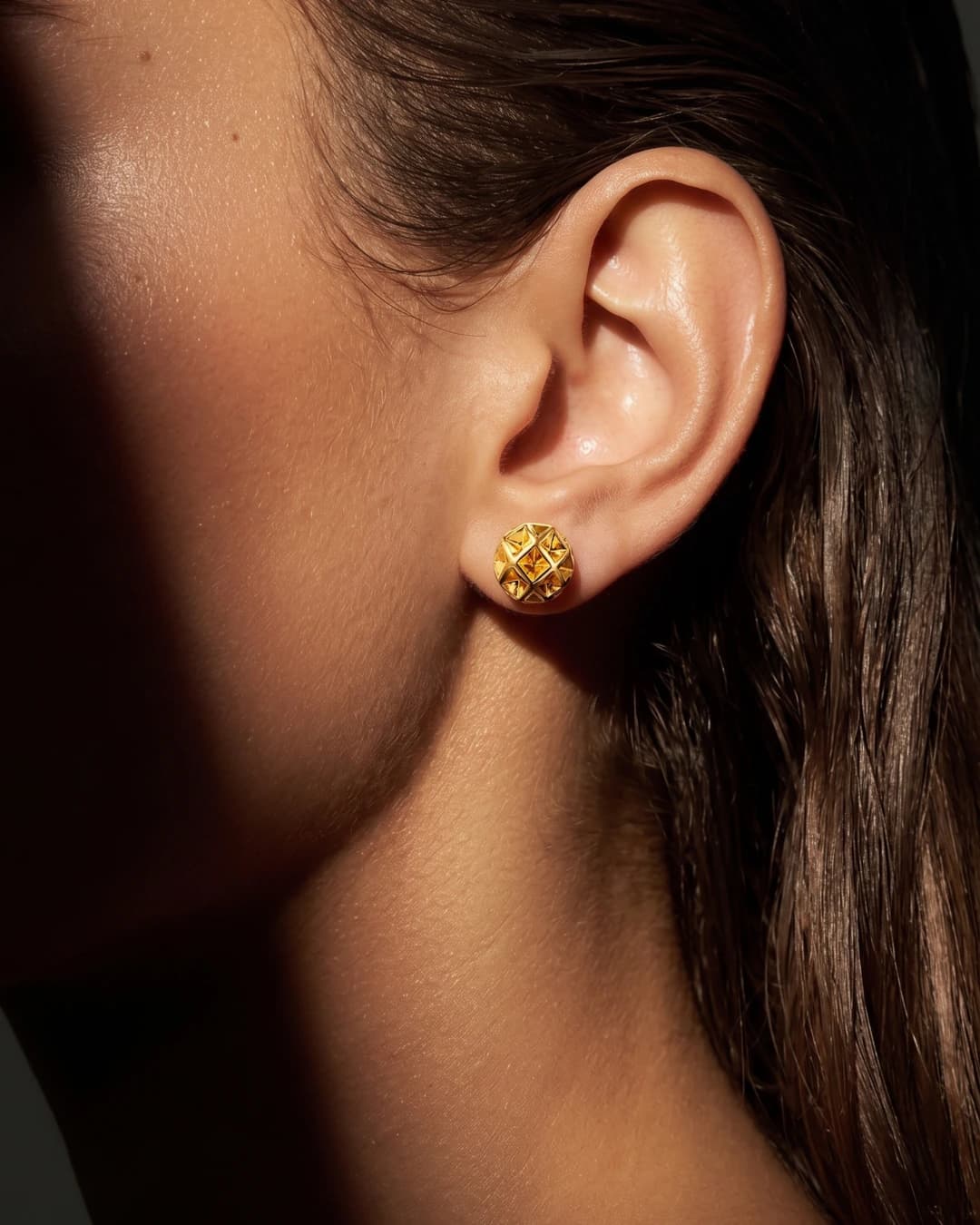 Aretes Nectar dorado mini - imagen 2