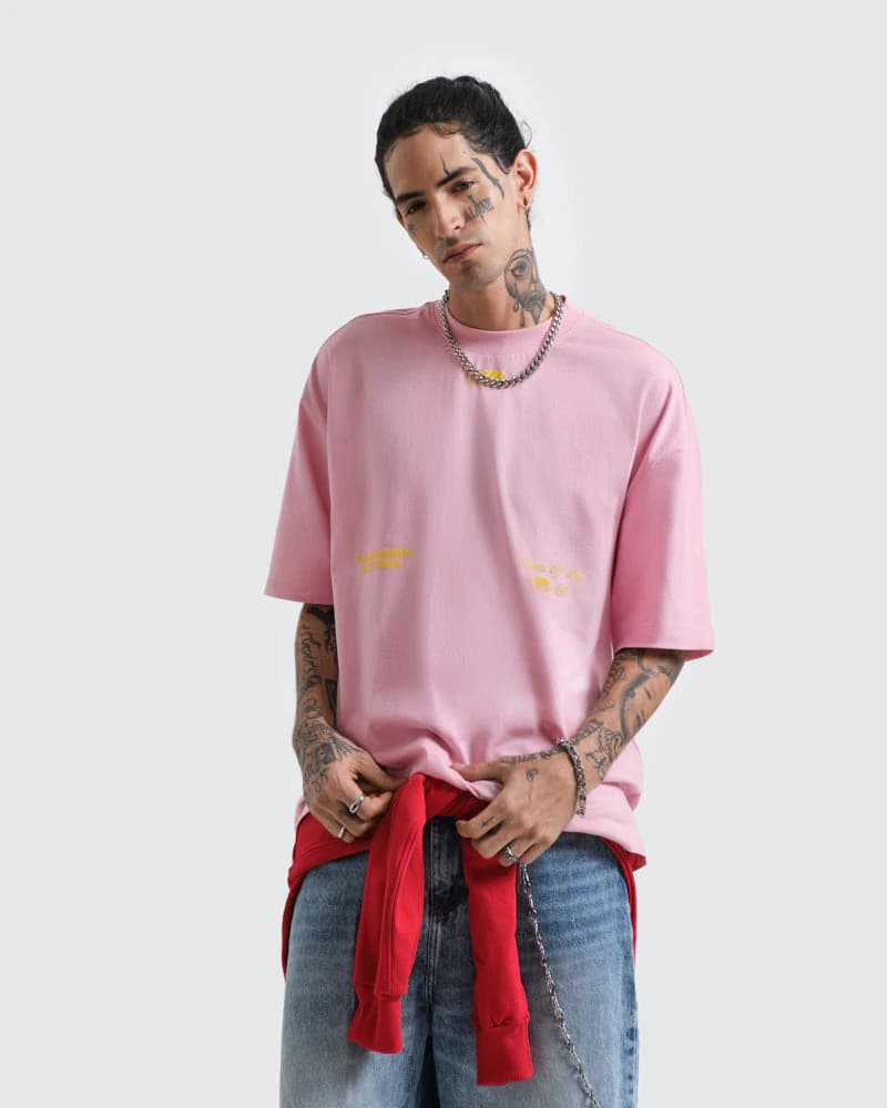 Camiseta Rosada Oversize Lovers - imagen 3