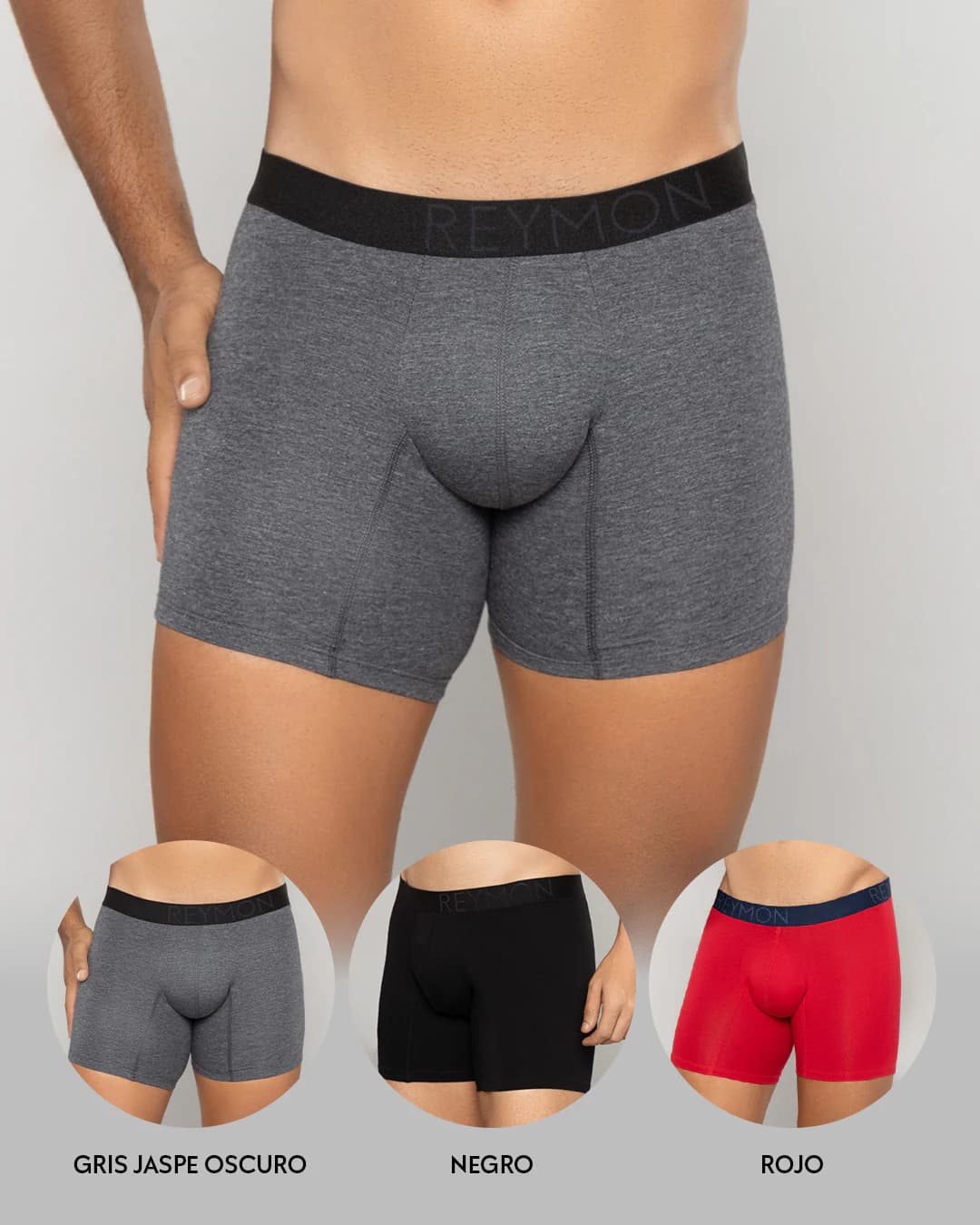 Trio boxer semilargo Algodón unicolor Ref.3906 - imagen 3
