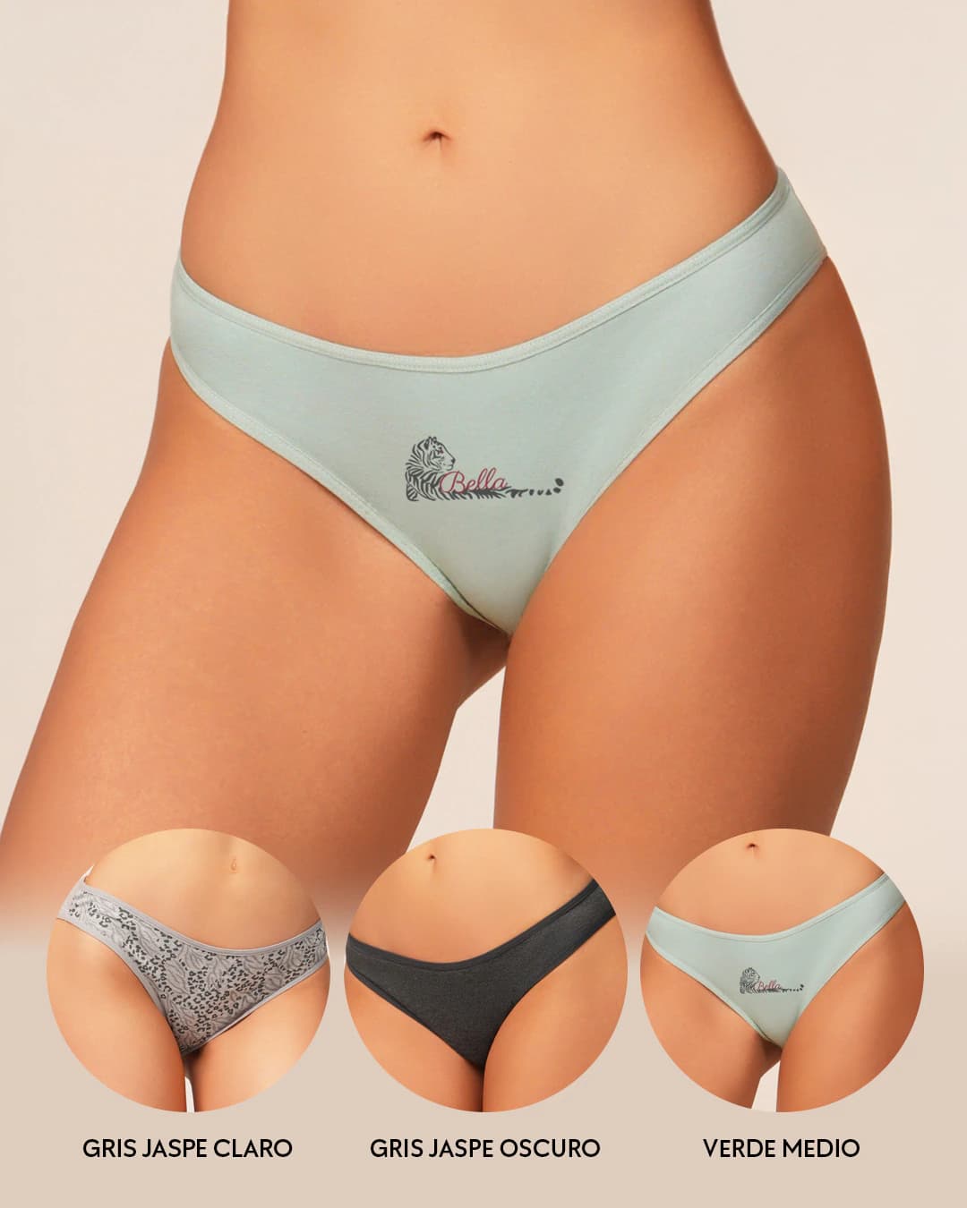 Tanga en Algodón Suave Pack x3 para Mujer Ref. 9103 - imagen 6