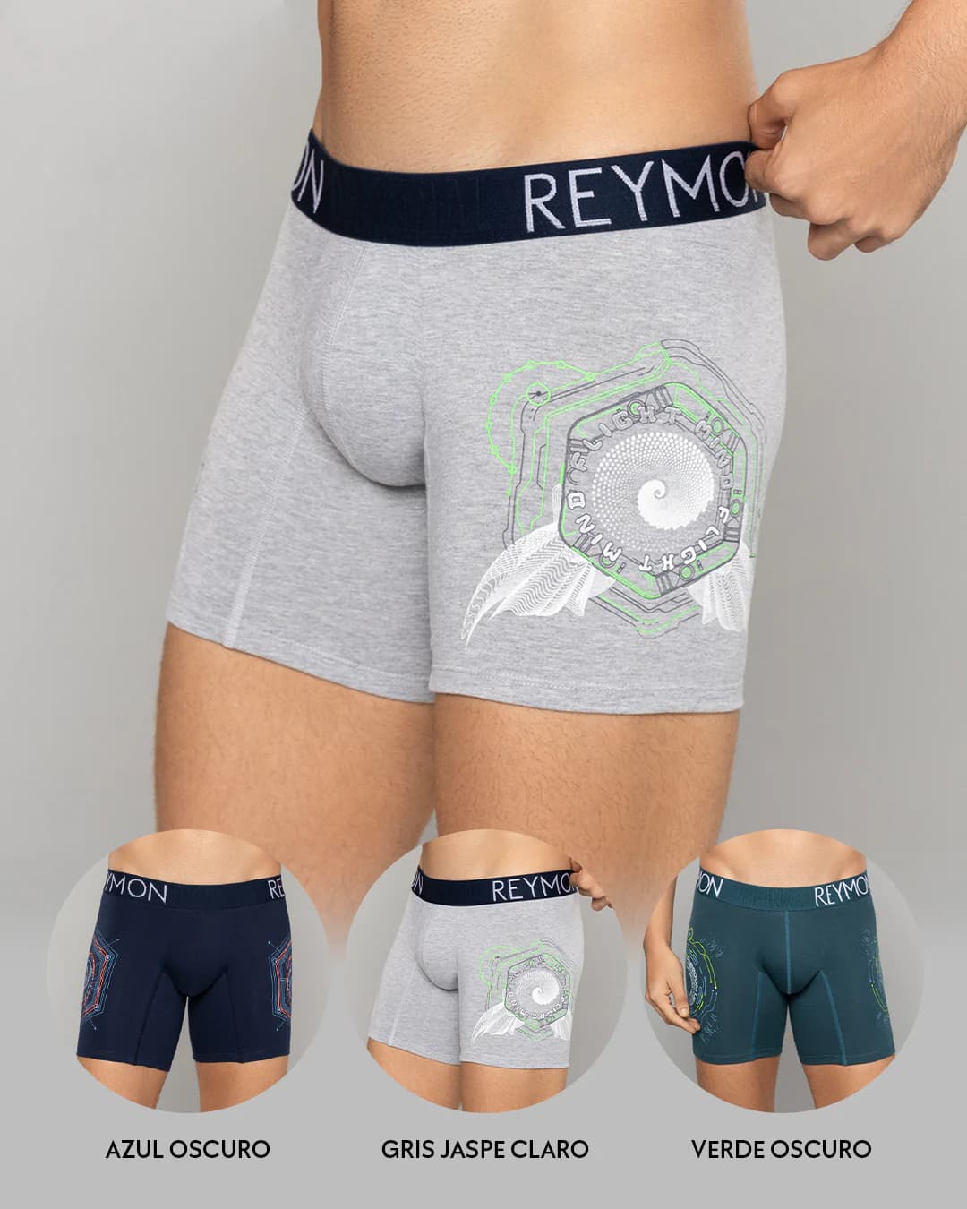 Trio boxer semilargo Algodón ESTAMPADO Ref.3116 - imagen 2
