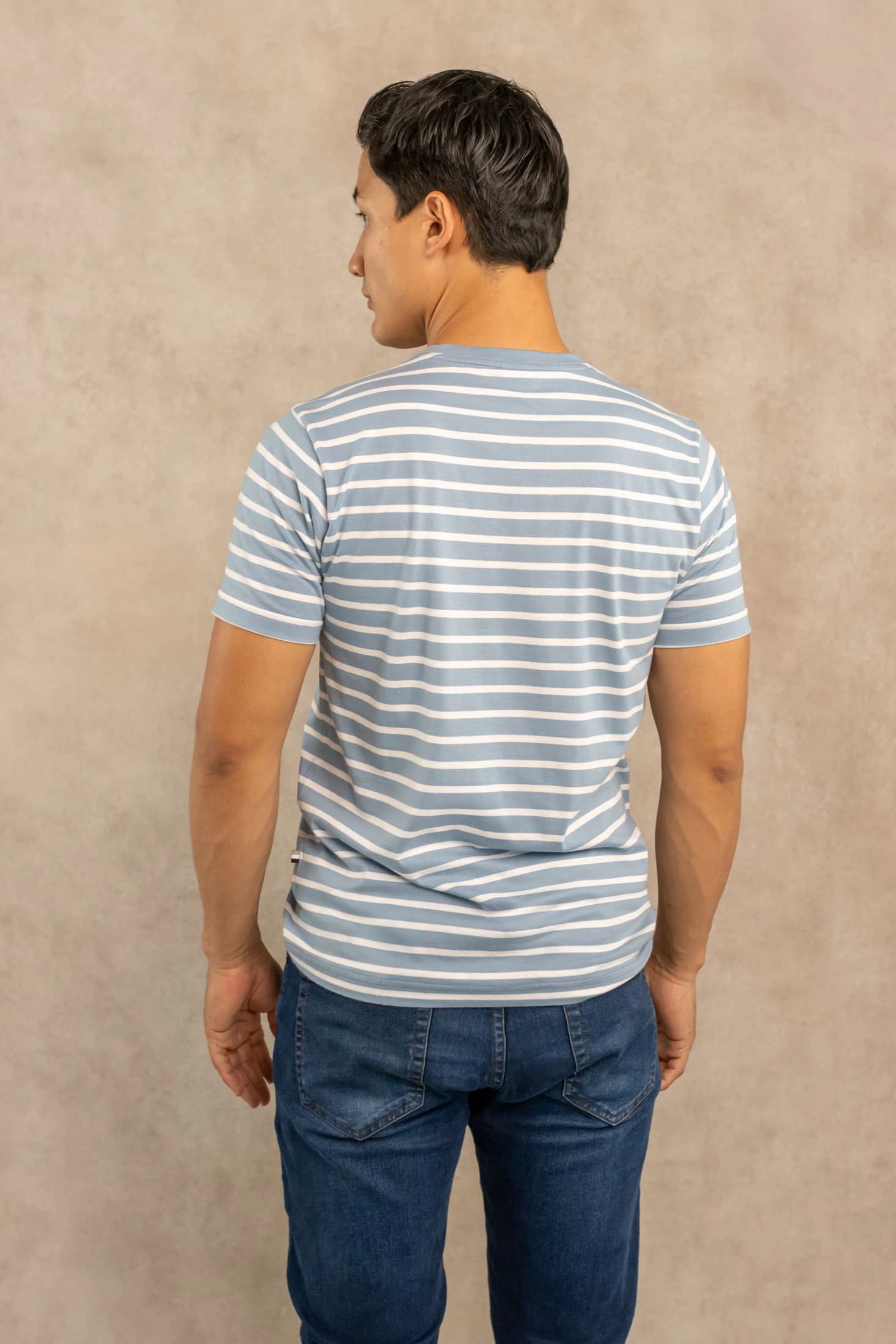 Camiseta Antimanchas Rayas Azul Stone - imagen 4